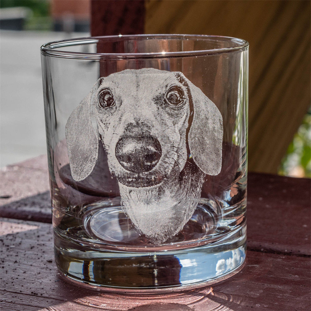 Etched Picture Rocks Glass Father's Day Personalized Whiskey Glass