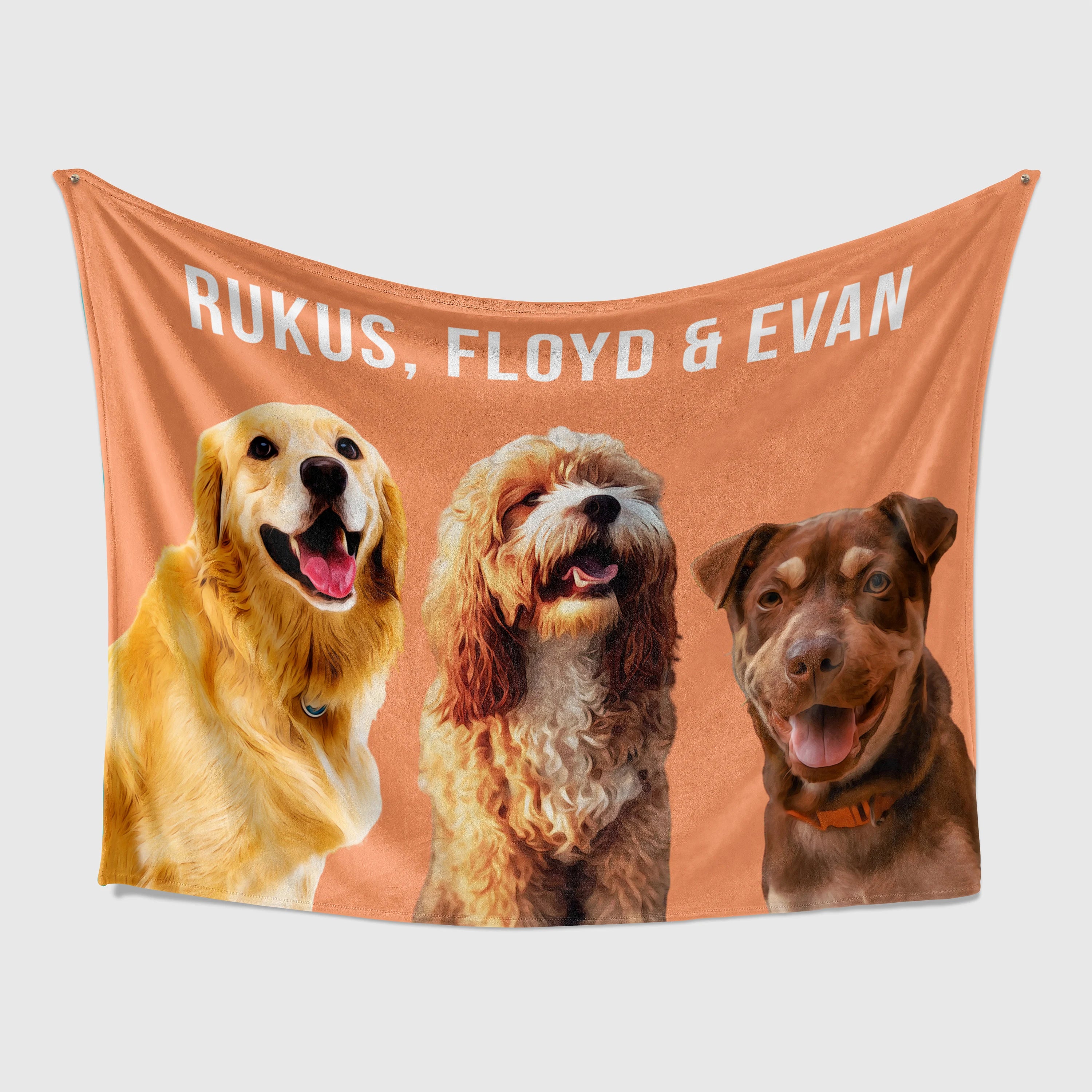 Personalized Pet Portrait Photo Fleece Blanket