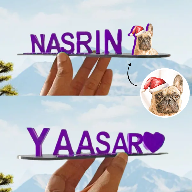 💕 Custom Dual Name Pet 3D Printed as Xmas Gifts, 🐶Gifts for Pet Moms or Dads 🎁