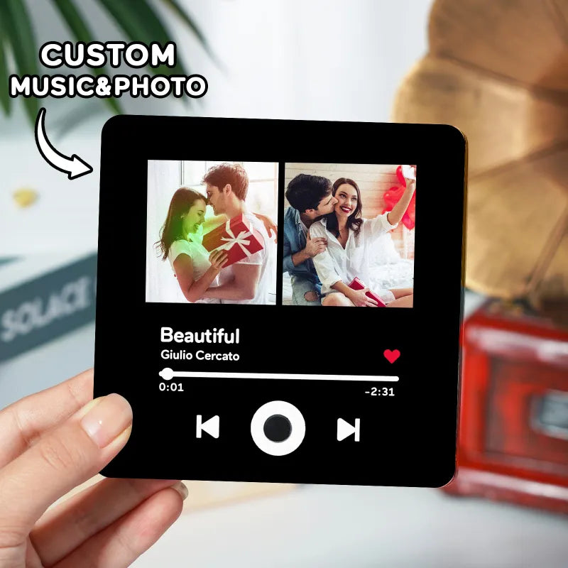 Personalized Custom Photo Music Fridge Magnet Can Play Songs and Adjust Volume, Gifts for Her