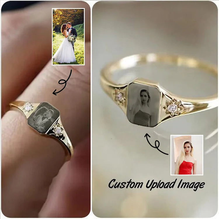 👩❤️👧Mother & Daughter Forever Linked Together Ring-Personalized Birthstone Photo Ring (Customized free)