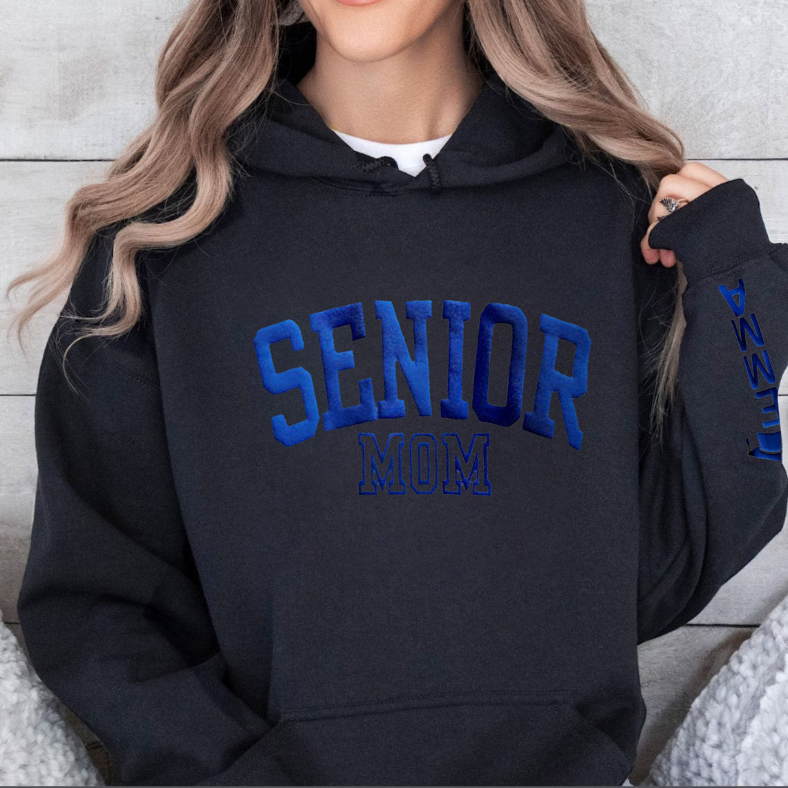 Personalized 3D Foam Senior Mom Sweatshirt with Kids Name