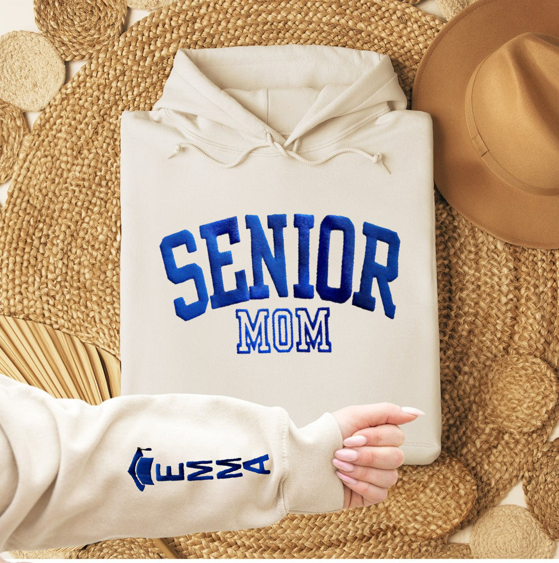 Personalized 3D Foam Senior Mom Sweatshirt with Kids Name