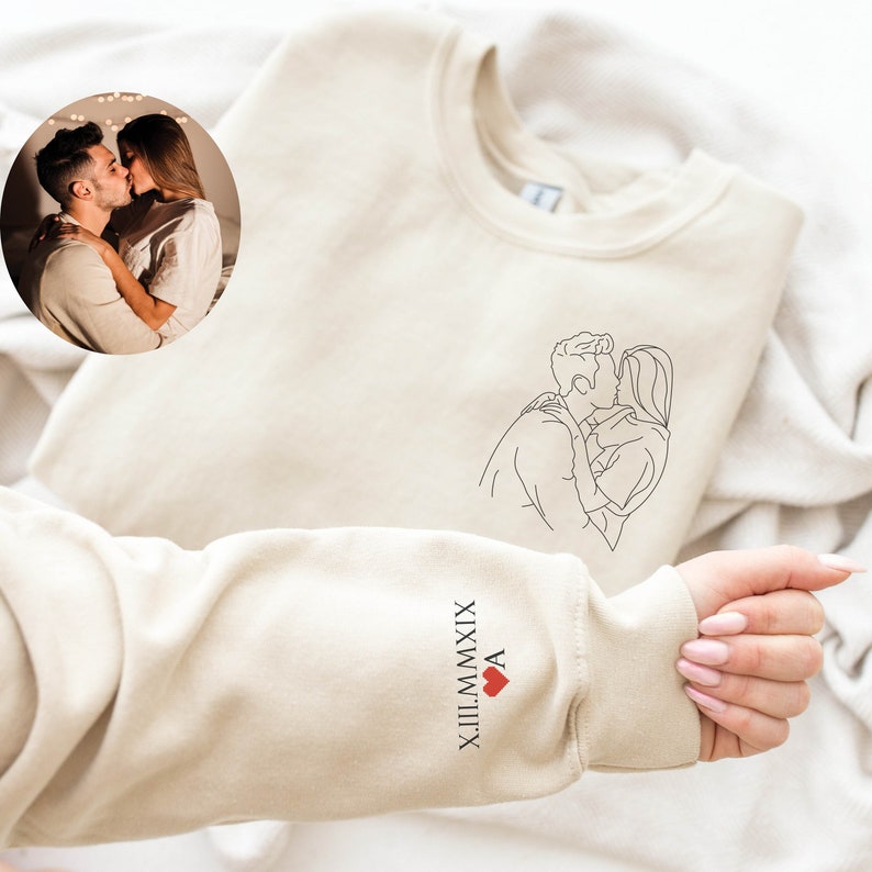 Custom Couple Portrait From Photo Sweatshirt Hoodie