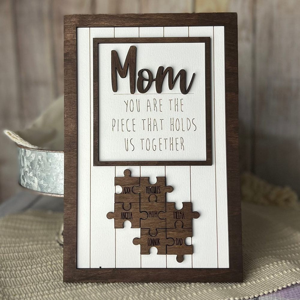 Mother's Day Puzzle Sign Personalized Wood Gift (Customized free)