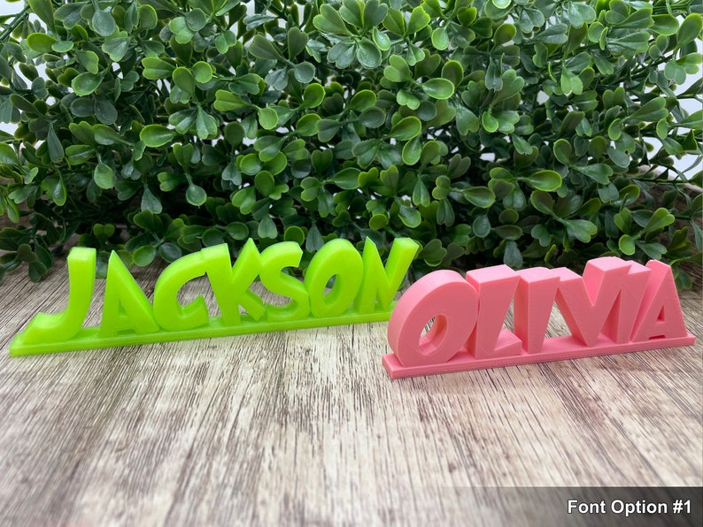 3D Printed Name Plate Topper Custom Standing Name Plate