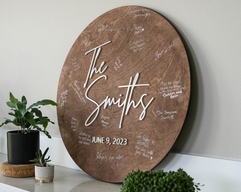 Guest Book Alternative - Custom Wedding Guest Book Decor -  Layered Wood Wedding Sign