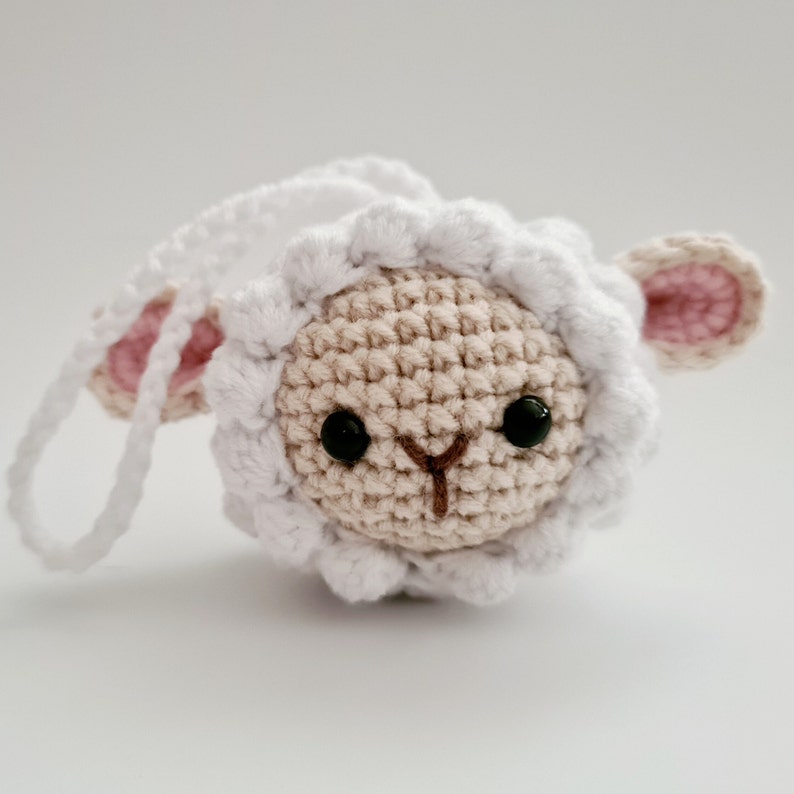 Custom Crochet Pet Head Key Chain, Finished Stuffed Sheep Key Ring