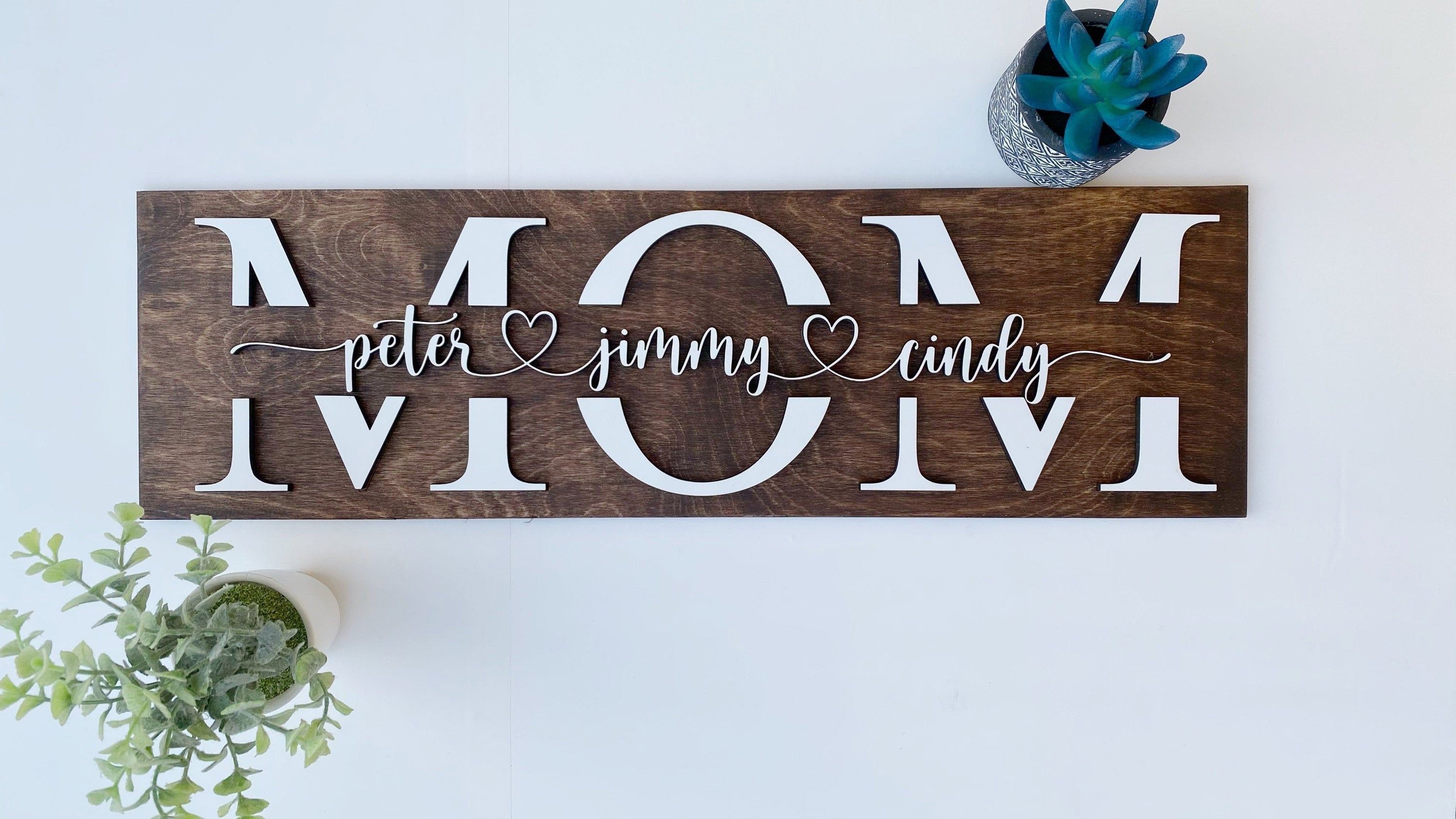 3D Personalized Mom Sign with Children Name | Personalized Mother's Day Gift (Customized free)