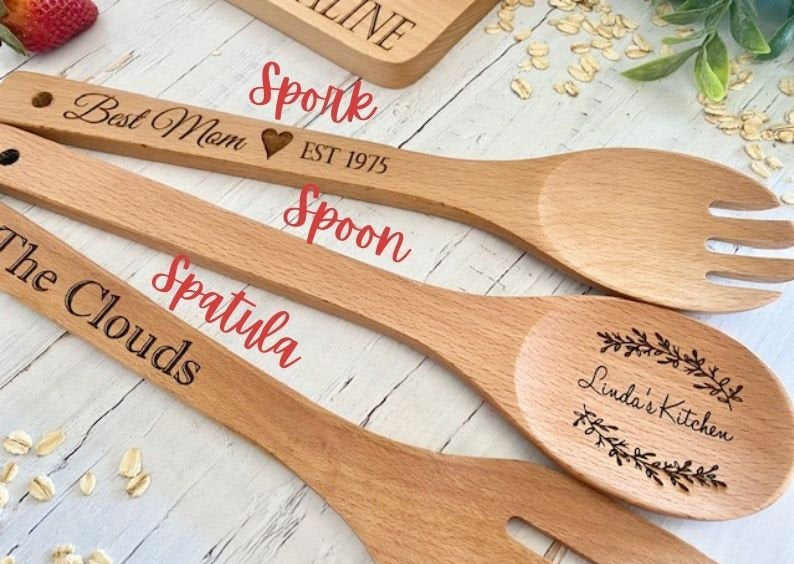 Personalized Wooden Spoon Home Gift, Mother's Day gift, Custom Wooden Utensils, Reunion Home Gifts  (Customized free)