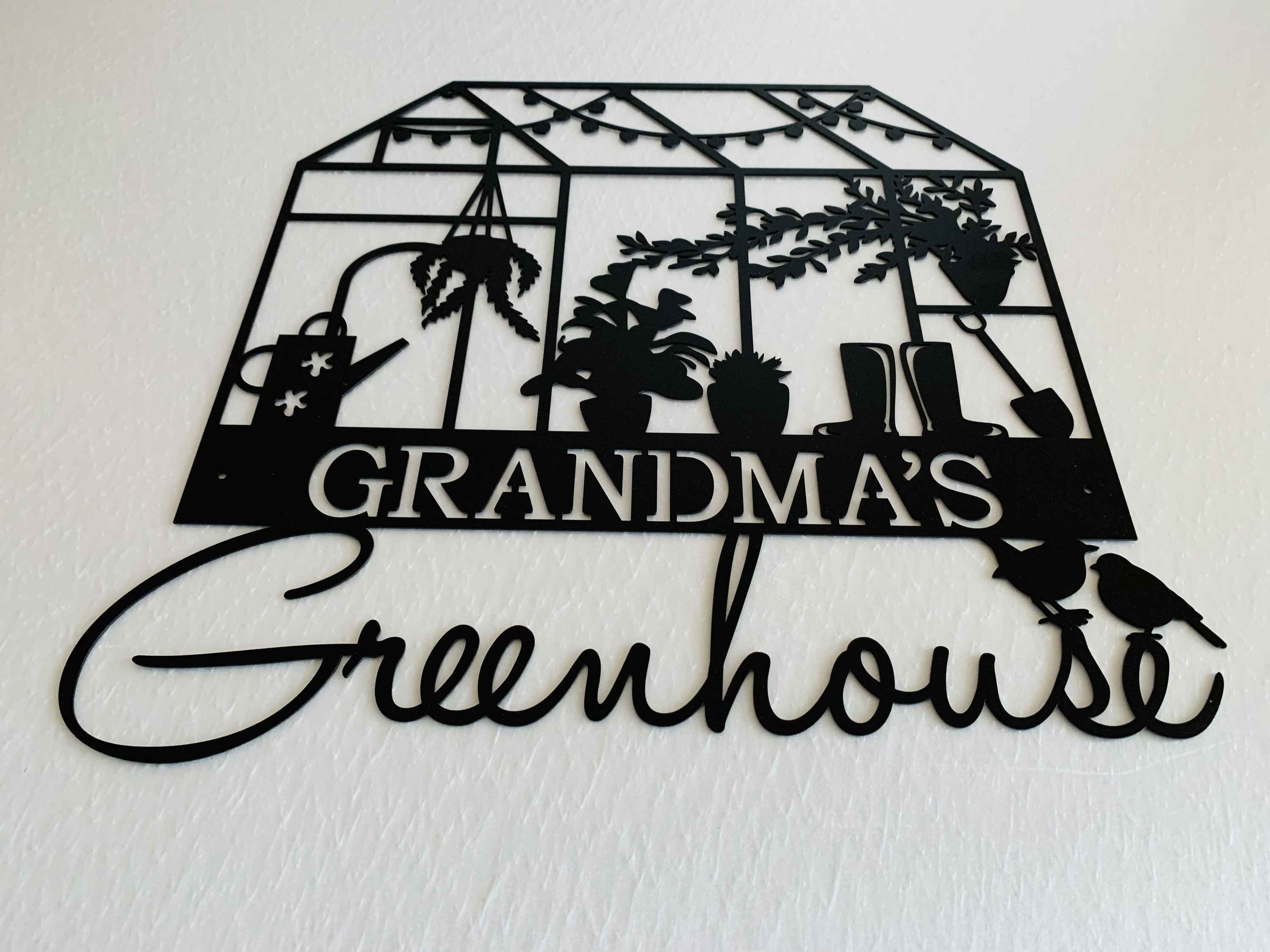 Personalized Greenhouse Name Sign Garden Plaque Metal Wall Art Yard Sign Gift for Gardener, Mom, Grandma