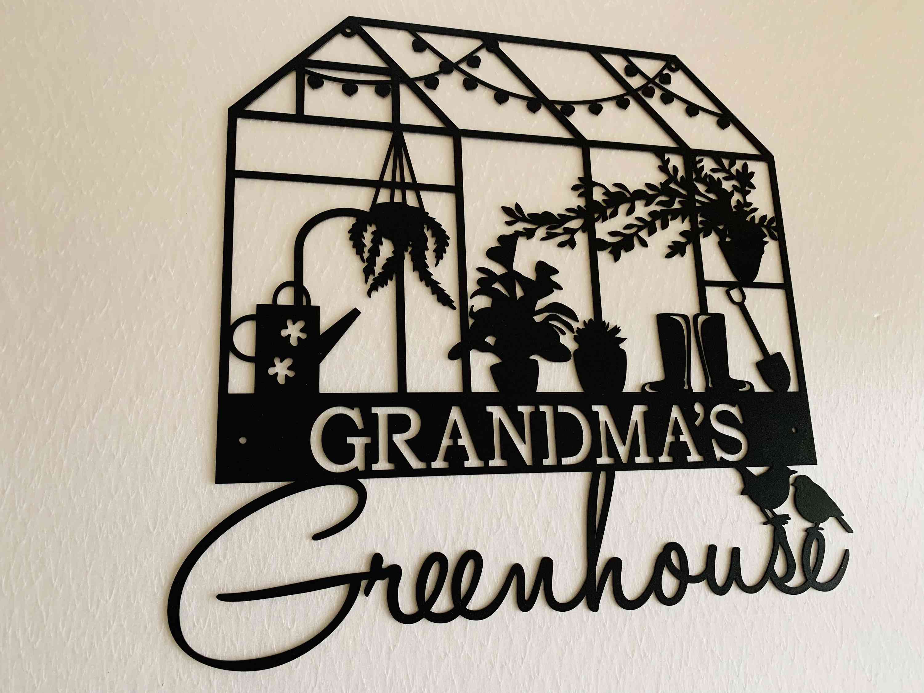 Personalized Greenhouse Name Sign Garden Plaque Metal Wall Art Yard Sign Gift for Gardener, Mom, Grandma