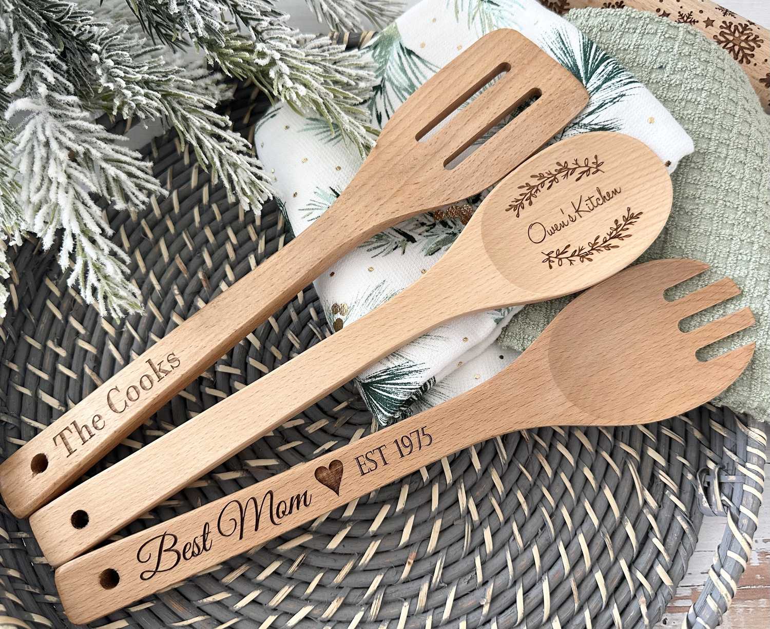 Personalized Wooden Spoon Home Gift, Mother's Day gift, Custom Wooden Utensils, Reunion Home Gifts  (Customized free)