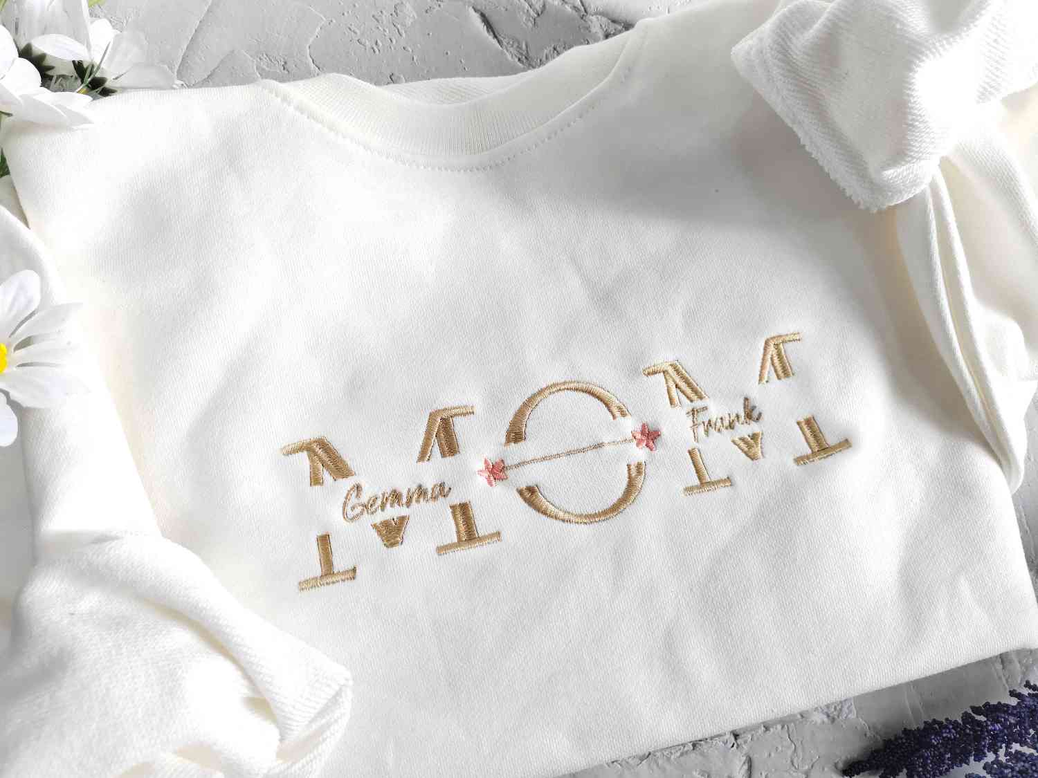 Custom mama emboidered sweatshirt,Mom crewneck with names,Embroidered mama pullover