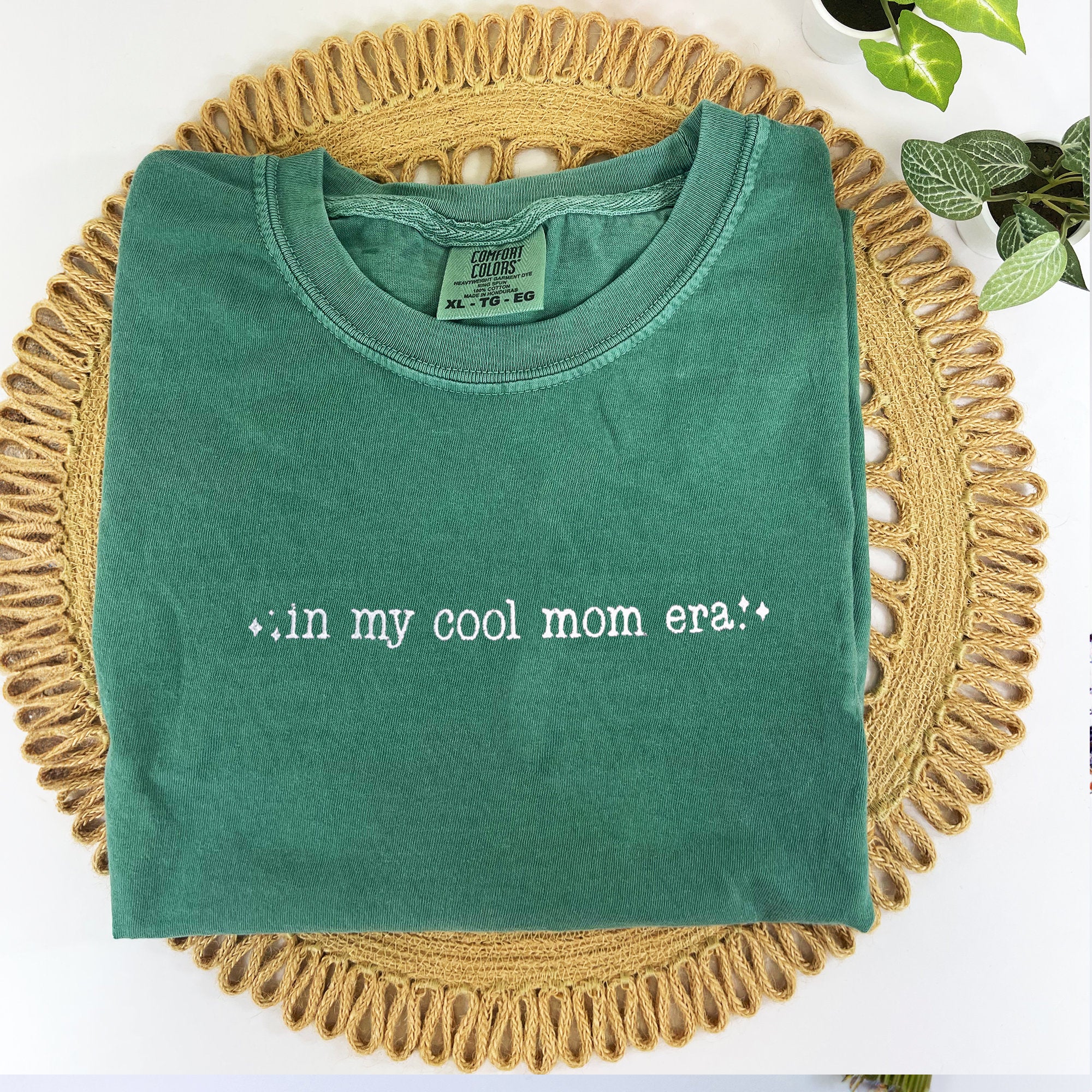 In My Cool Mom Era Embroidery Custom Sweatshirt Comfort Colors T-Shirt, Mama Sweatshirt Gift