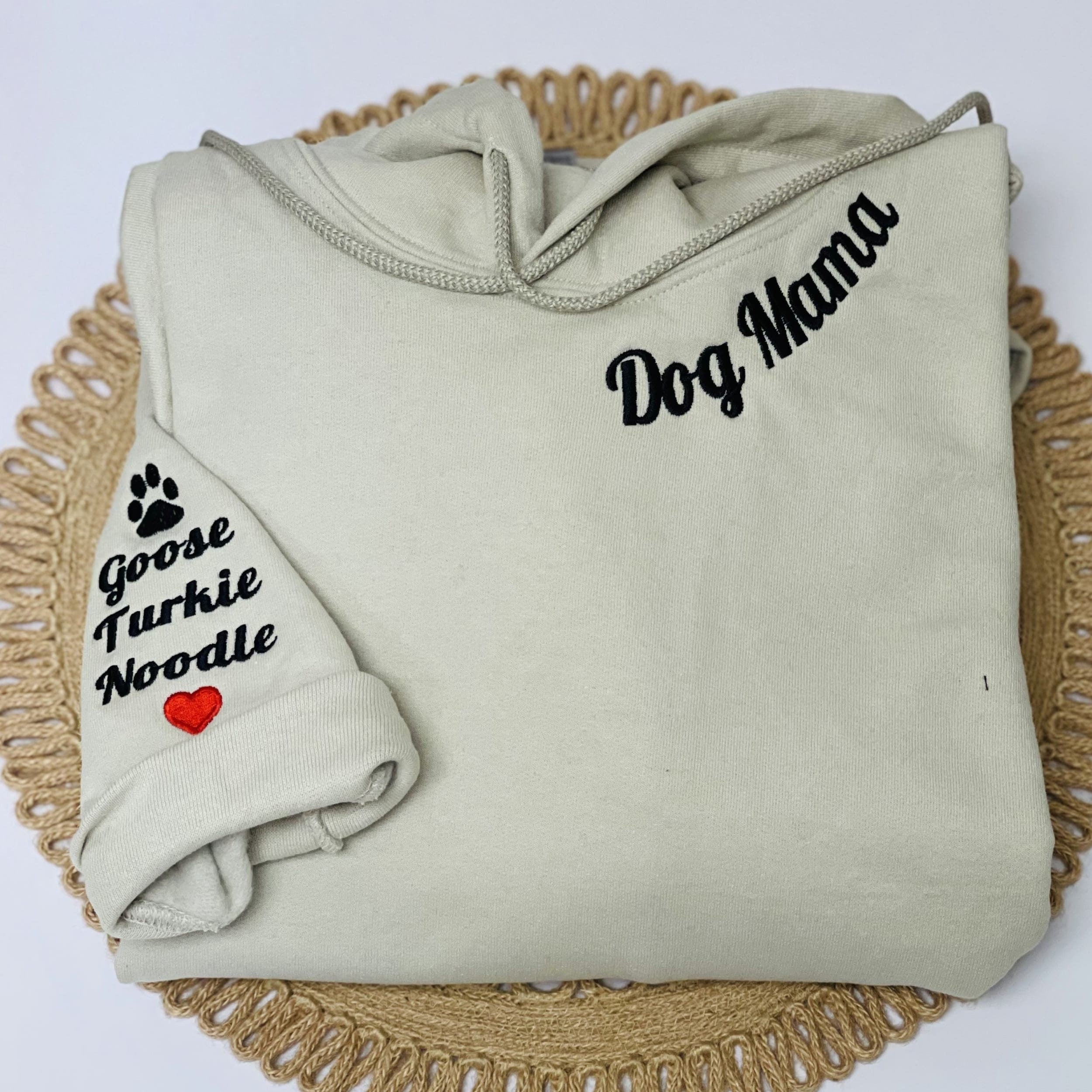 💖Custom Mama Embroidered Sweatshirt with Kids Names sleeve for Mom Mother's Day Birthday Gifts