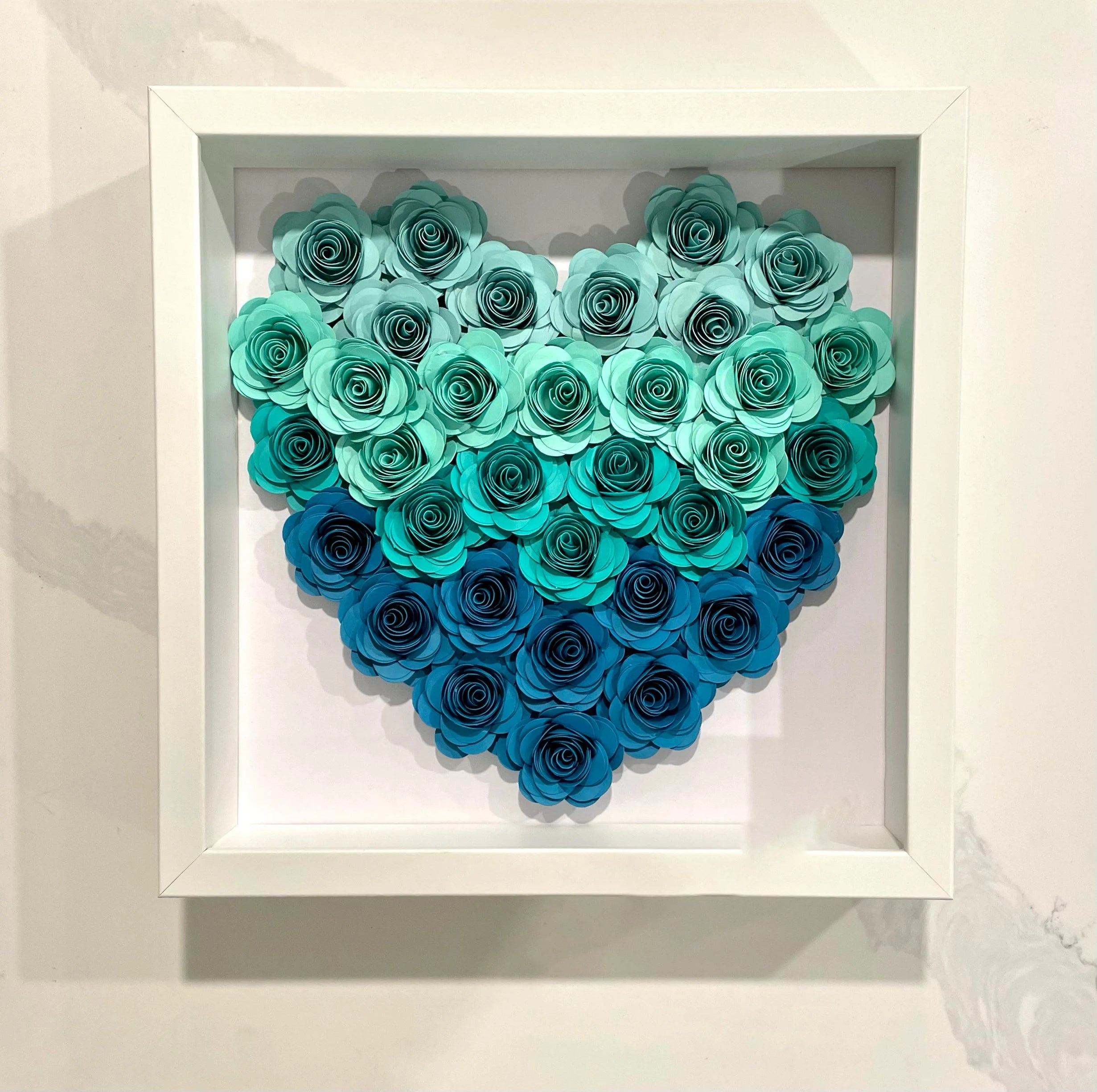 Ombre Heart Shaped Flower Box | Valentine's Day | Customized Cardstock Shadow Box