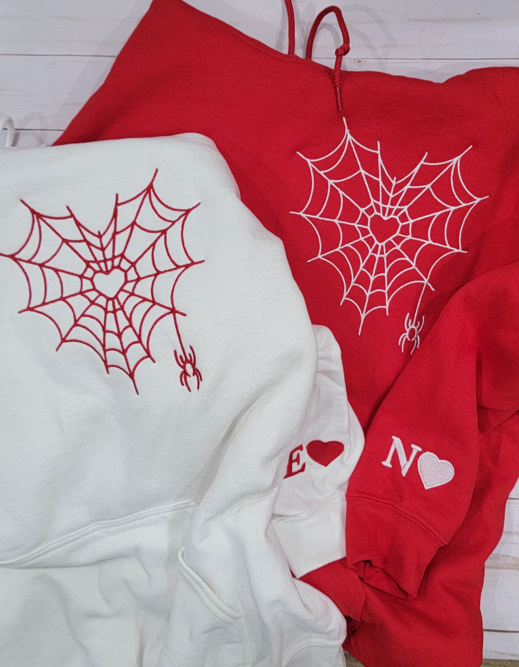 Heart Spider Hoodie and Sweatshirt Personalized with Initials