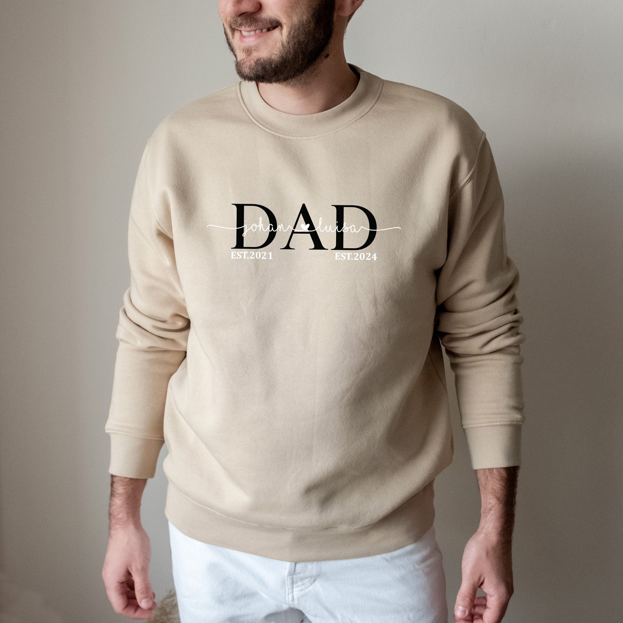 Personalized Papa sweatshirt, Sweatshirt with child's name, Gift For Dad