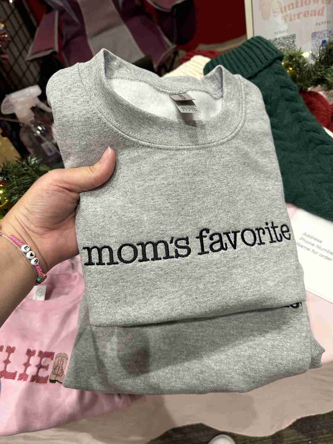 Embroidered Mom’s Favorite Sweatshirt - Gift Sibling Funny Sweatshirt