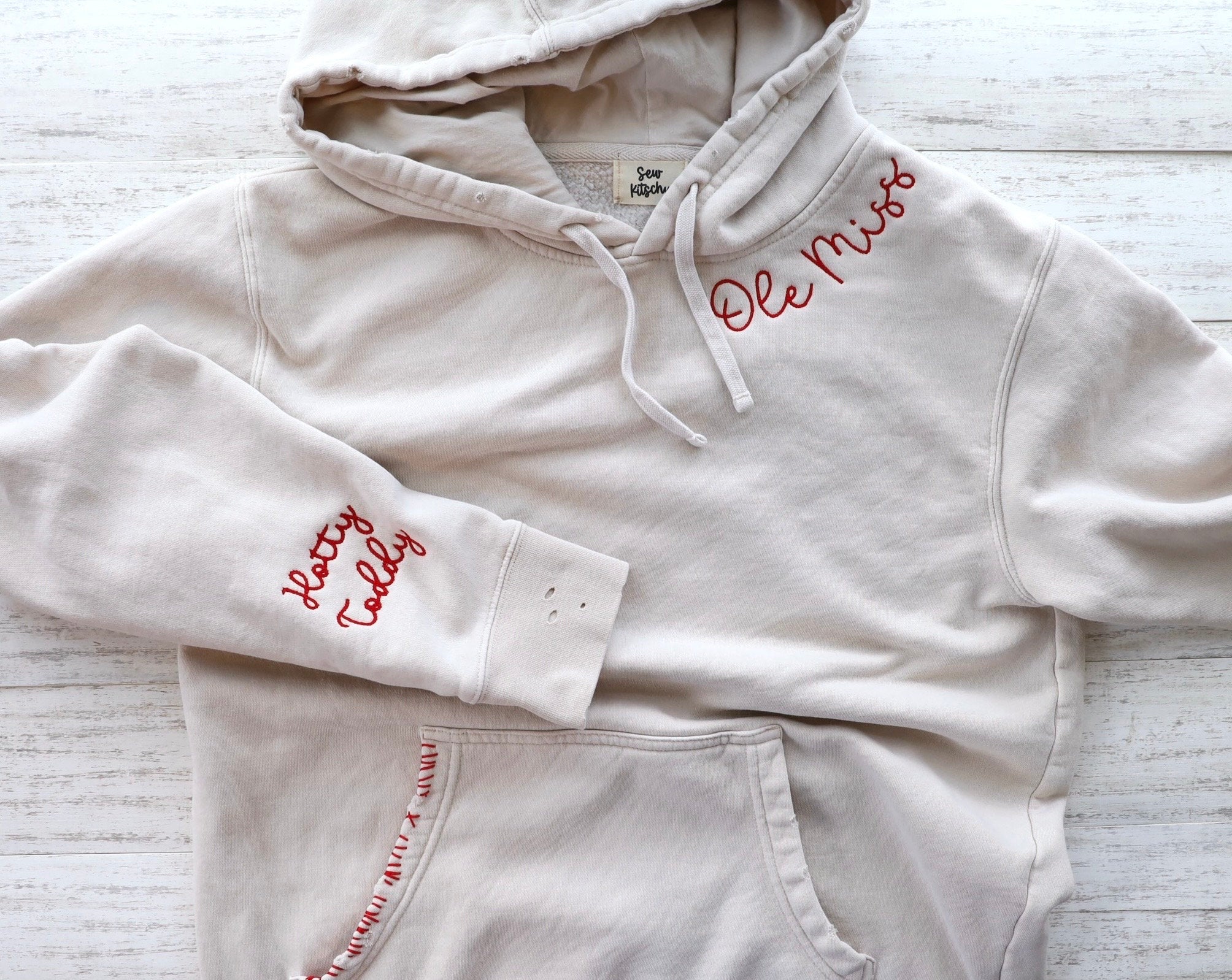 Vintage Custom Mama Embroidered Hand Distressed Hoodie\Sweatshirt-Mother's Day Gifts-Free Shipping! (Customized free)