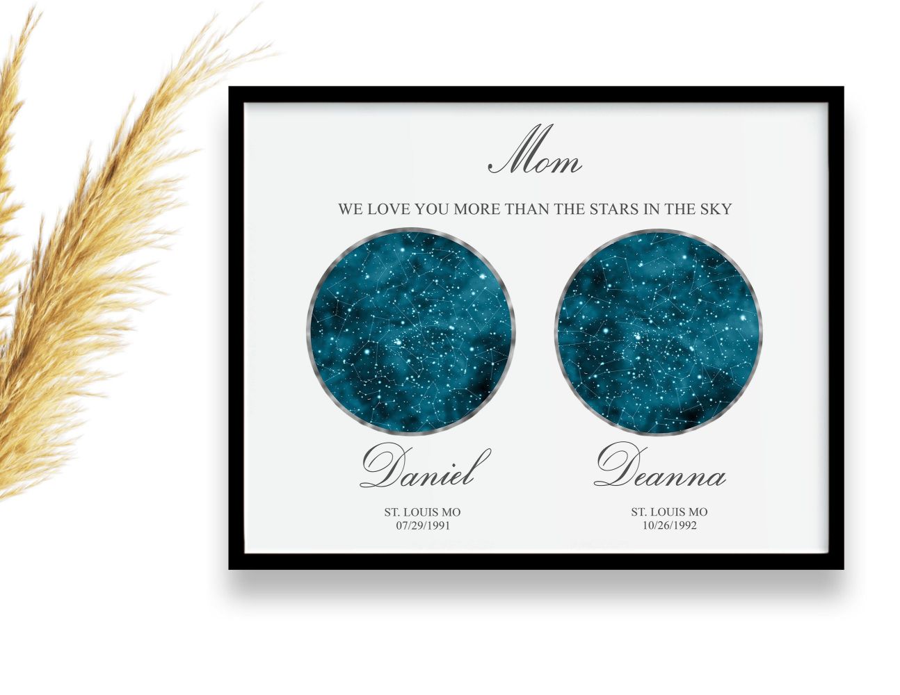 Personalized gifts for mom Custom Star map by date Mom of boys gift