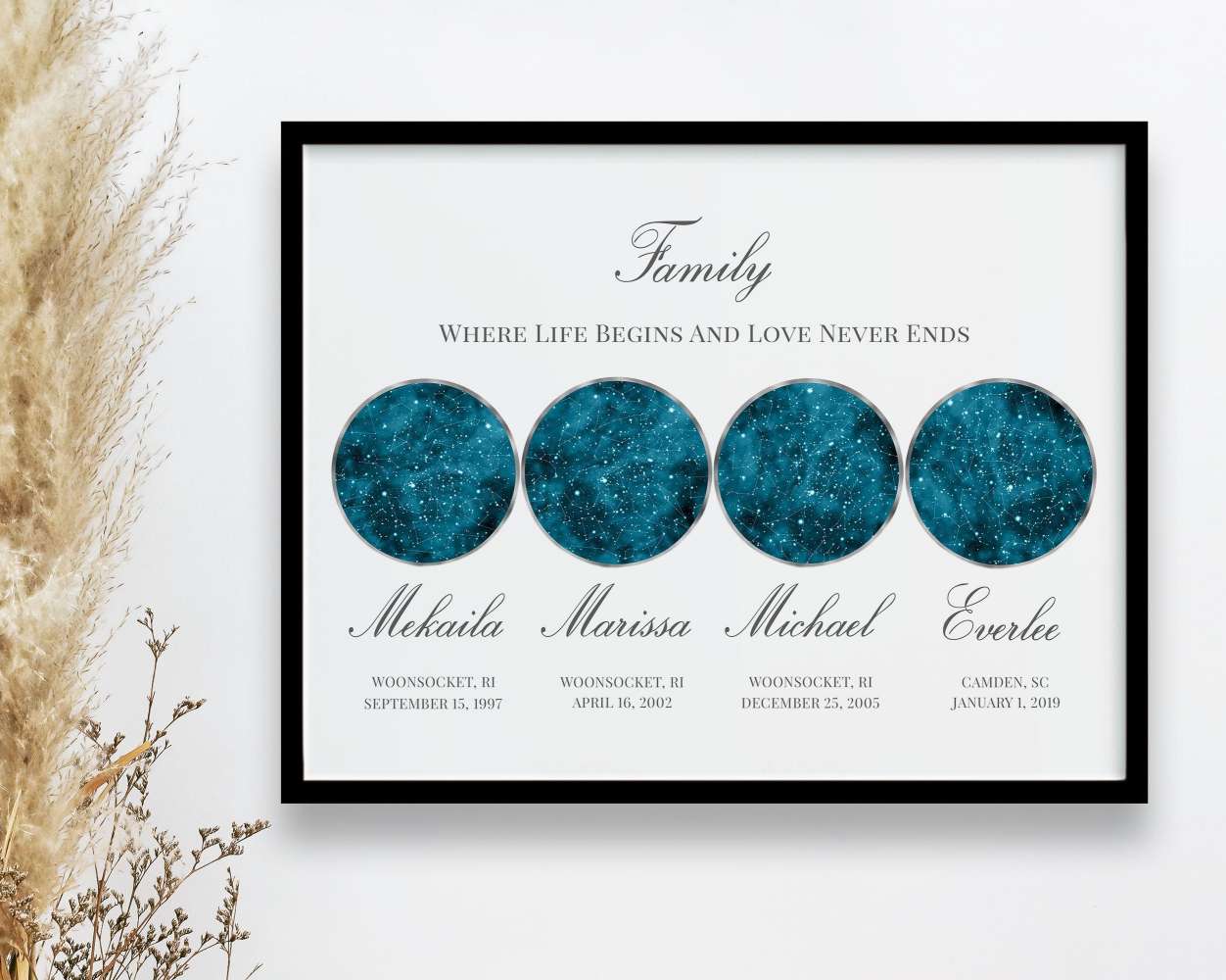 Personalized gifts for mom Custom Star map by date Mom of boys gift