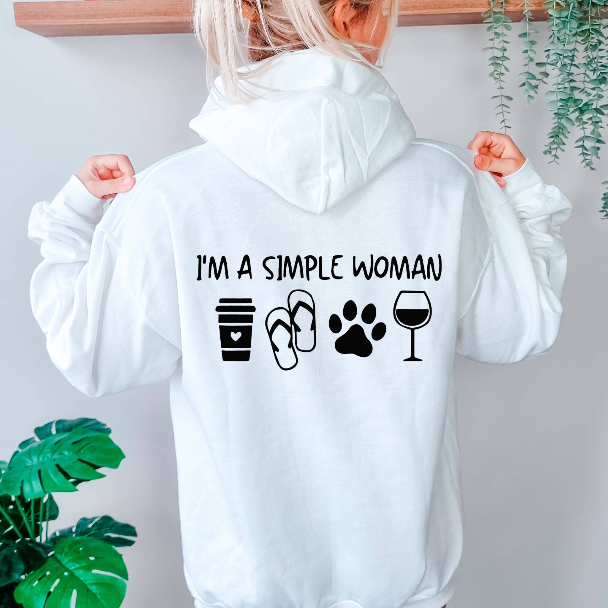 Im a Simple Woman Hoodie, Mom Life Hoodie, Woman Coffee Dog Wine , Dog Lover Mom Hoodie, Funny Coffee Hoodie, Coffee and Wine Hoodie