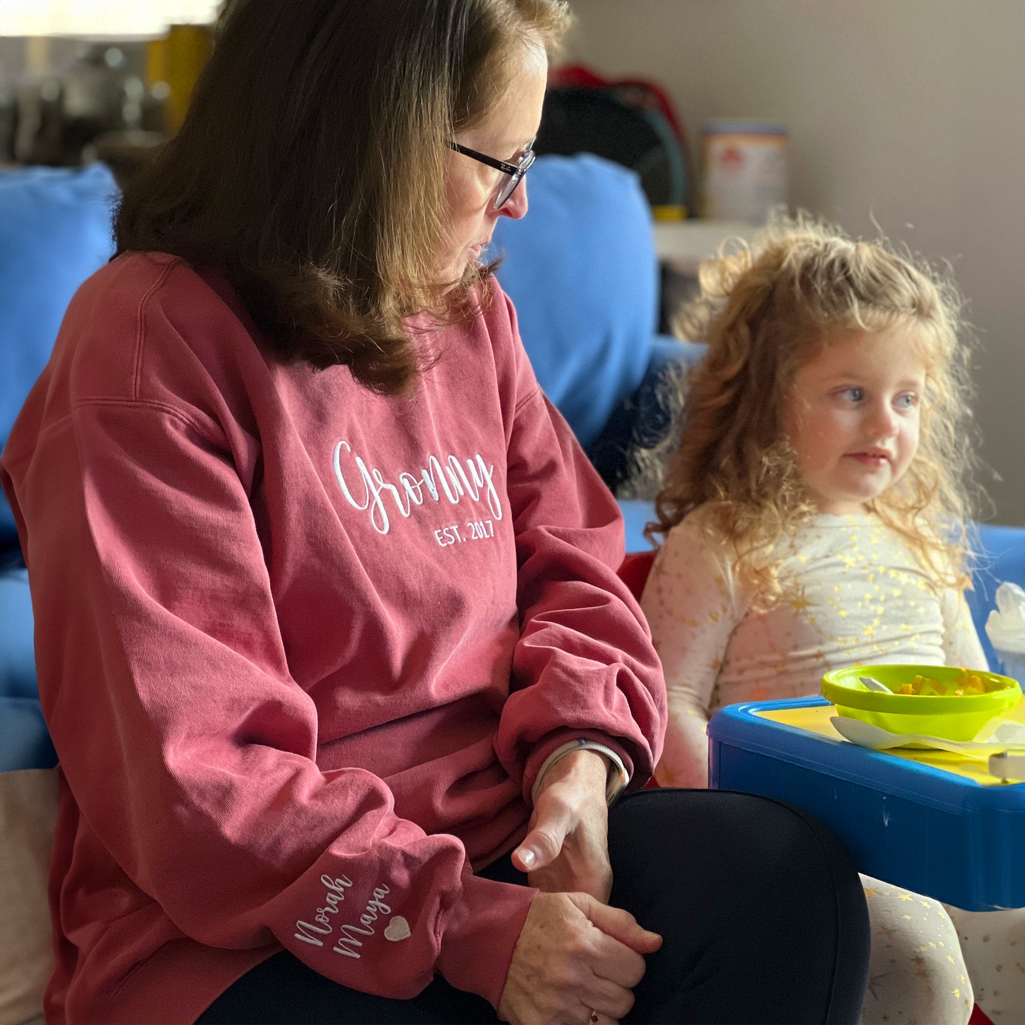 Custom EMBROIDERED Mommy Sweatshirt with Kids Names, Mom gift, Mother's Day Gifts