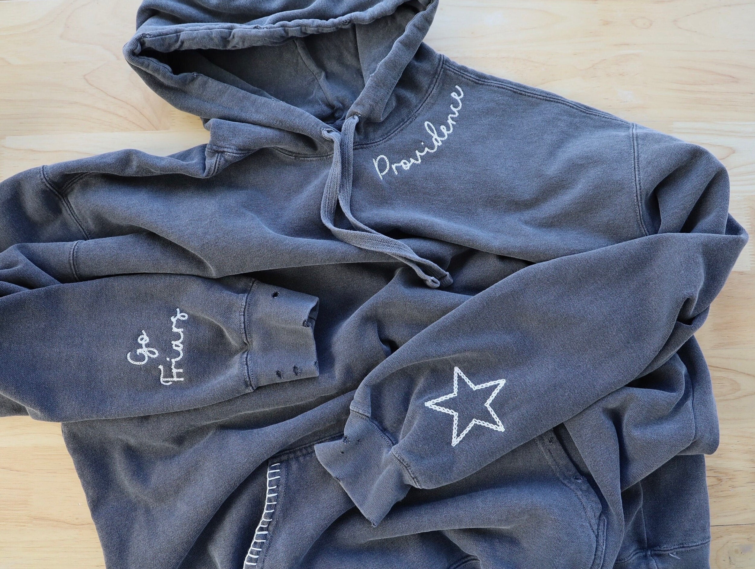 Vintage Custom Mama Embroidered Hand Distressed Hoodie\Sweatshirt-Mother's Day Gifts-Free Shipping! (Customized free)