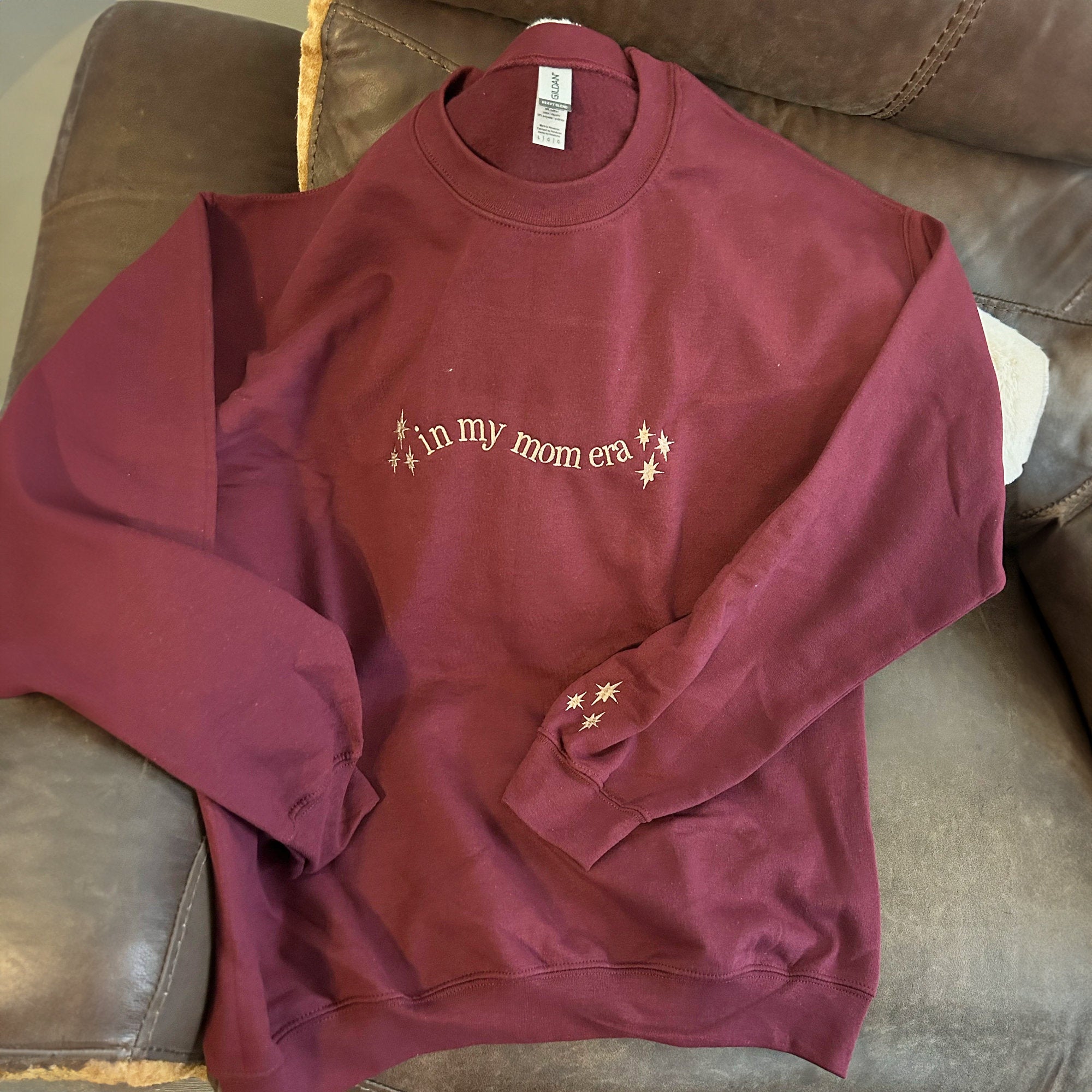 In My Mom Era Embroidery Custom Sweatshirt, Personalized Mama Hoodie, Gift for Mom