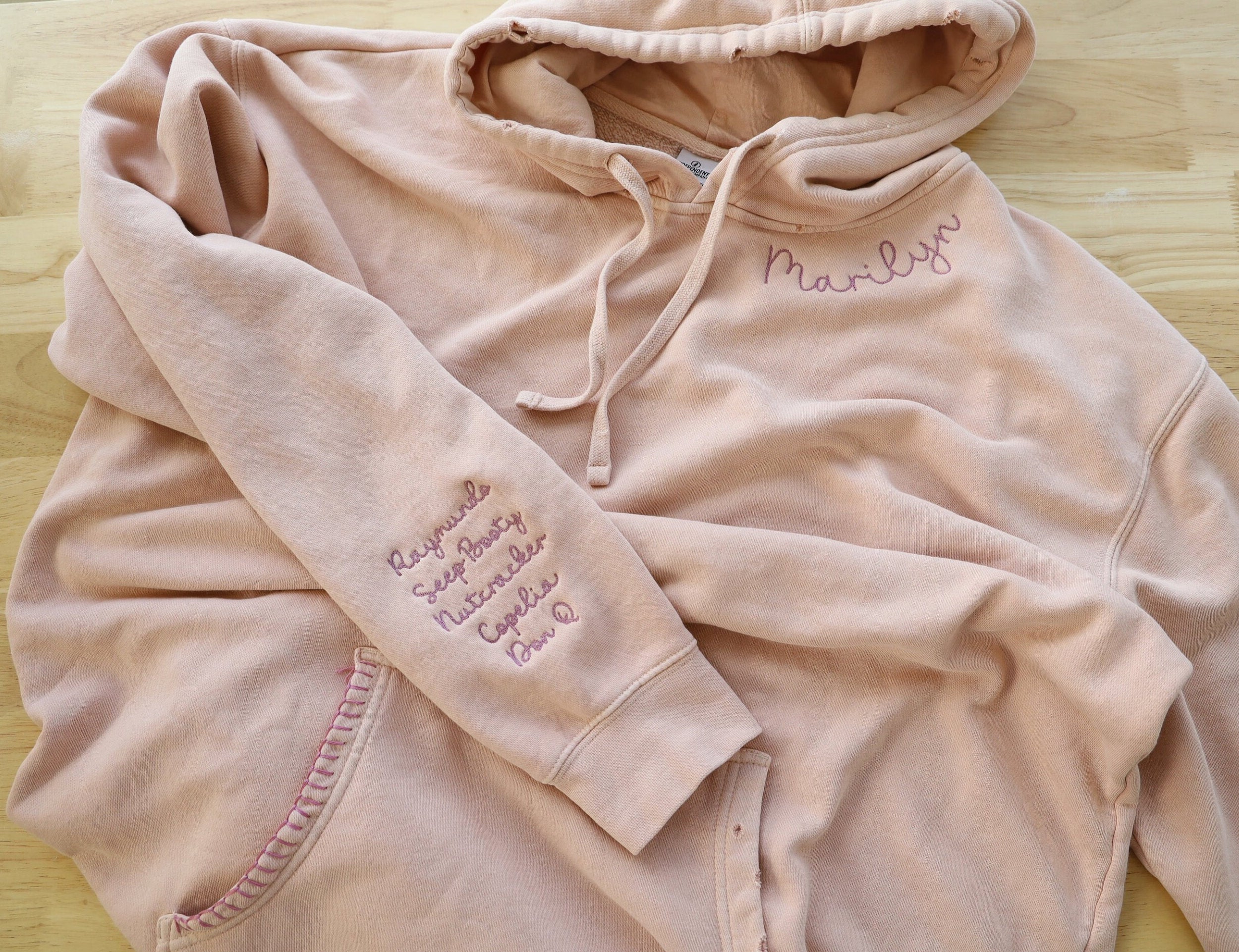 Vintage Custom Mama Embroidered Hand Distressed Hoodie\Sweatshirt-Mother's Day Gifts-Free Shipping! (Customized free)