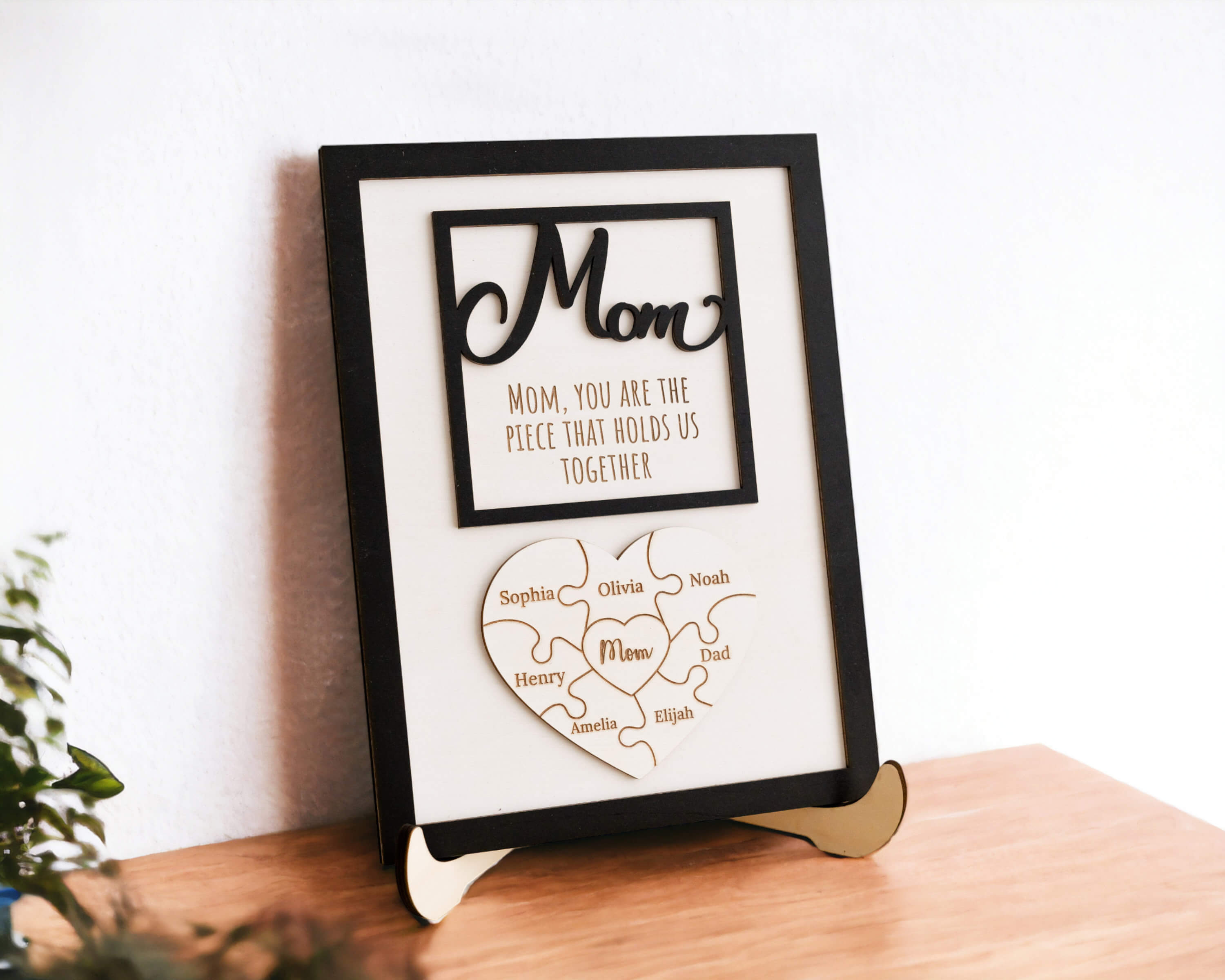 Mom Puzzle Sign, Personalized Gift, Gift For Mom, Family Puzzle Sign (Customized free)