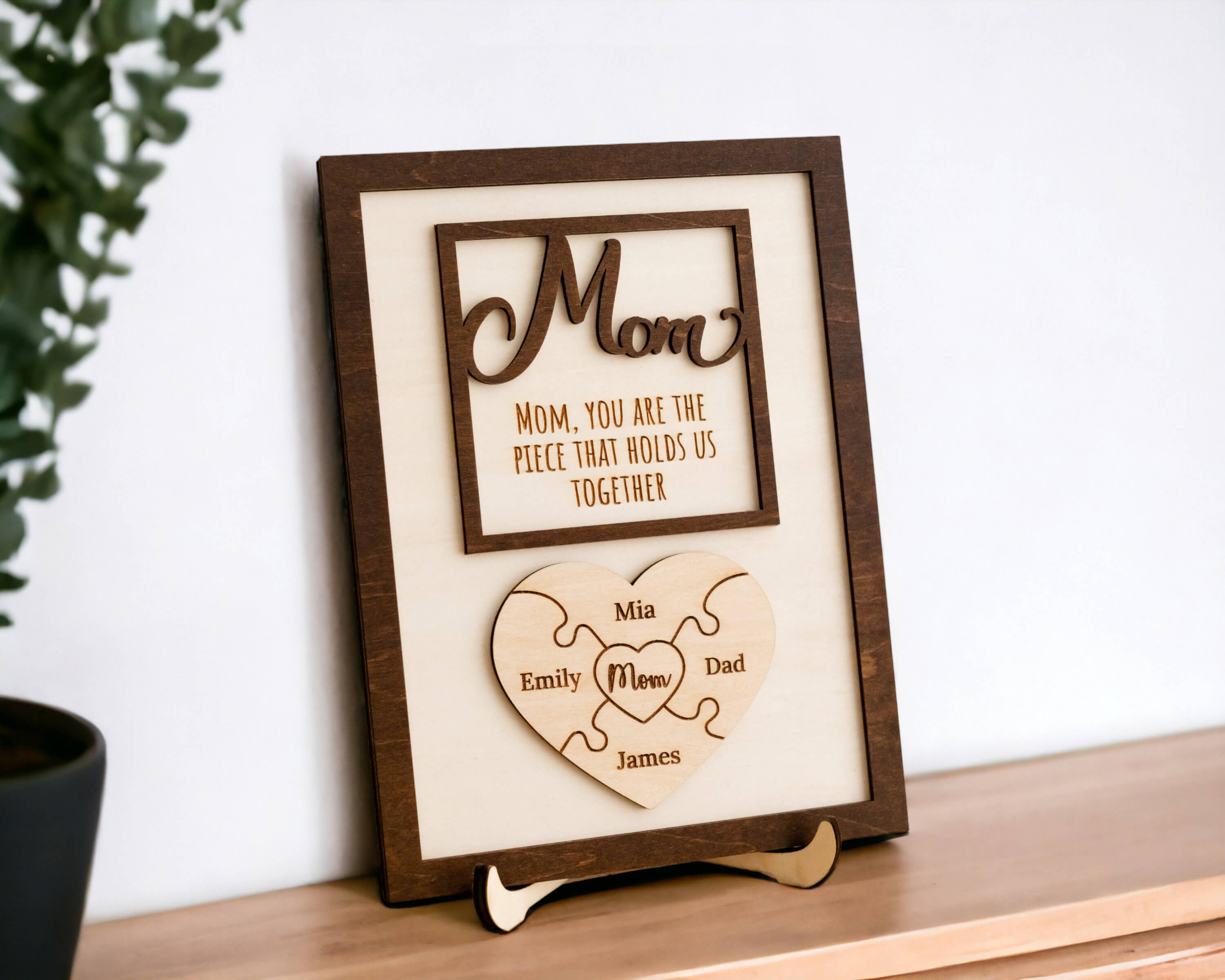 Mom Puzzle Sign, Personalized Gift, Gift For Mom, Family Puzzle Sign (Customized free)