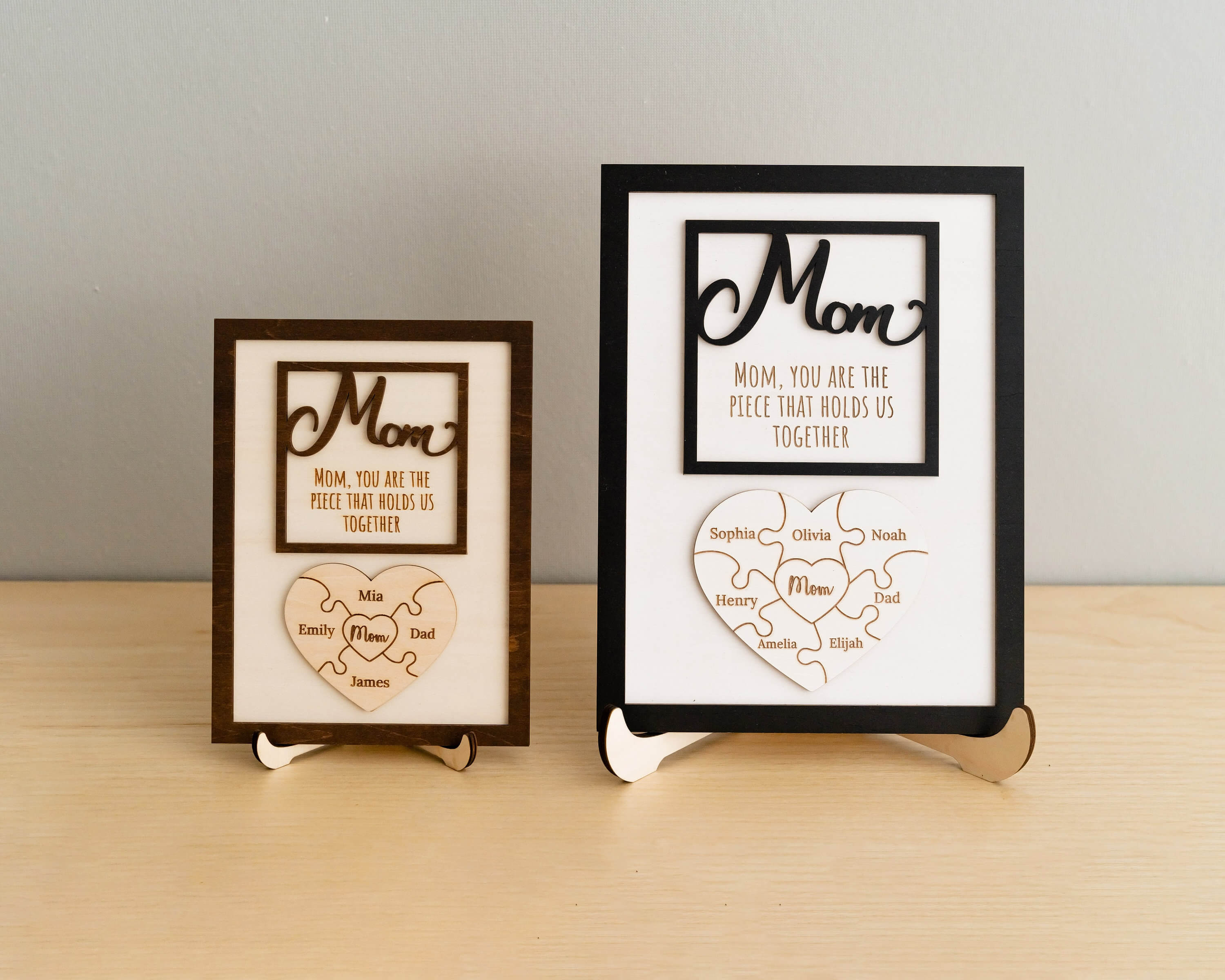 Mom Puzzle Sign, Personalized Gift, Gift For Mom, Family Puzzle Sign (Customized free)