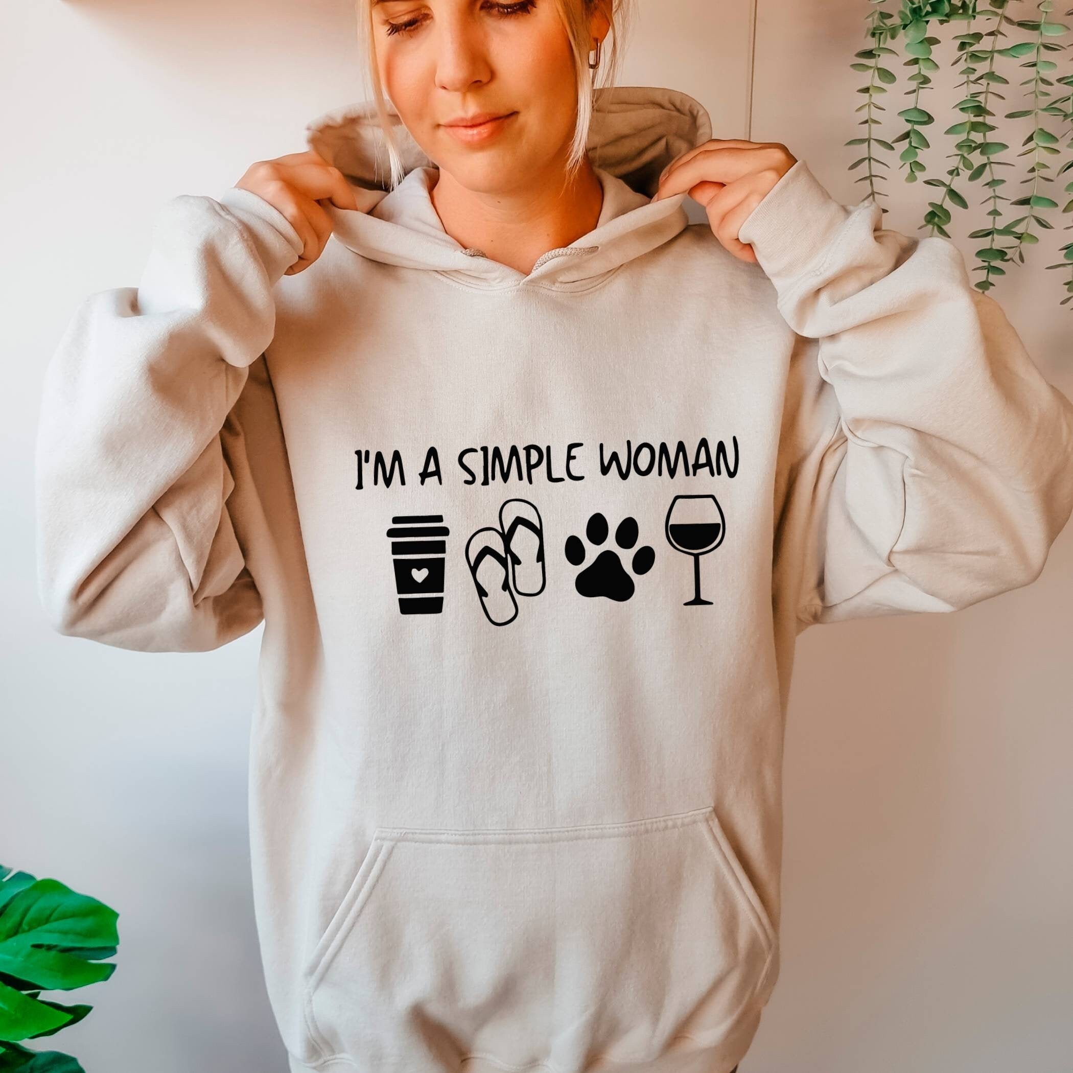 Im a Simple Woman Hoodie, Mom Life Hoodie, Woman Coffee Dog Wine , Dog Lover Mom Hoodie, Funny Coffee Hoodie, Coffee and Wine Hoodie