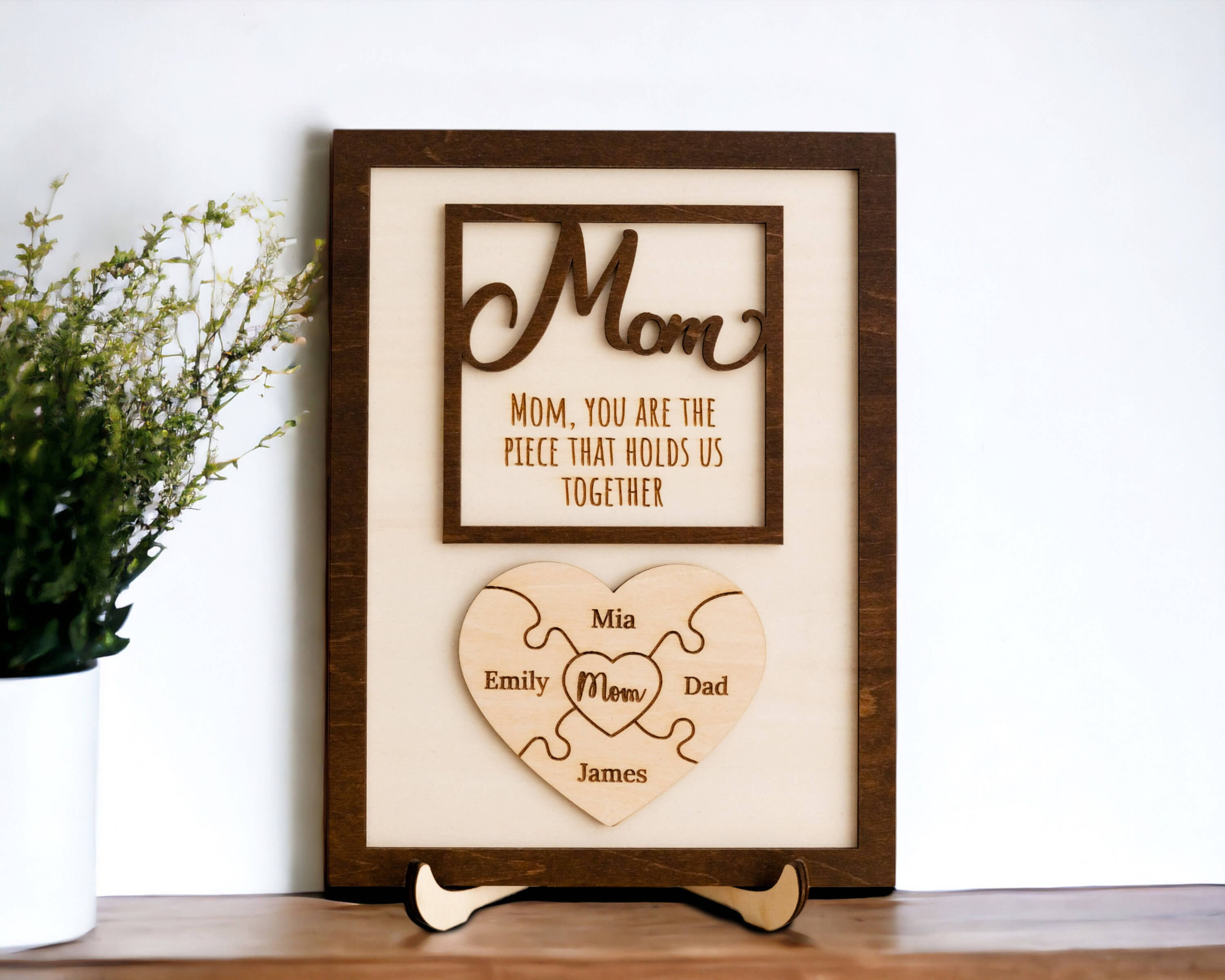 Mom Puzzle Sign, Personalized Gift, Gift For Mom, Family Puzzle Sign