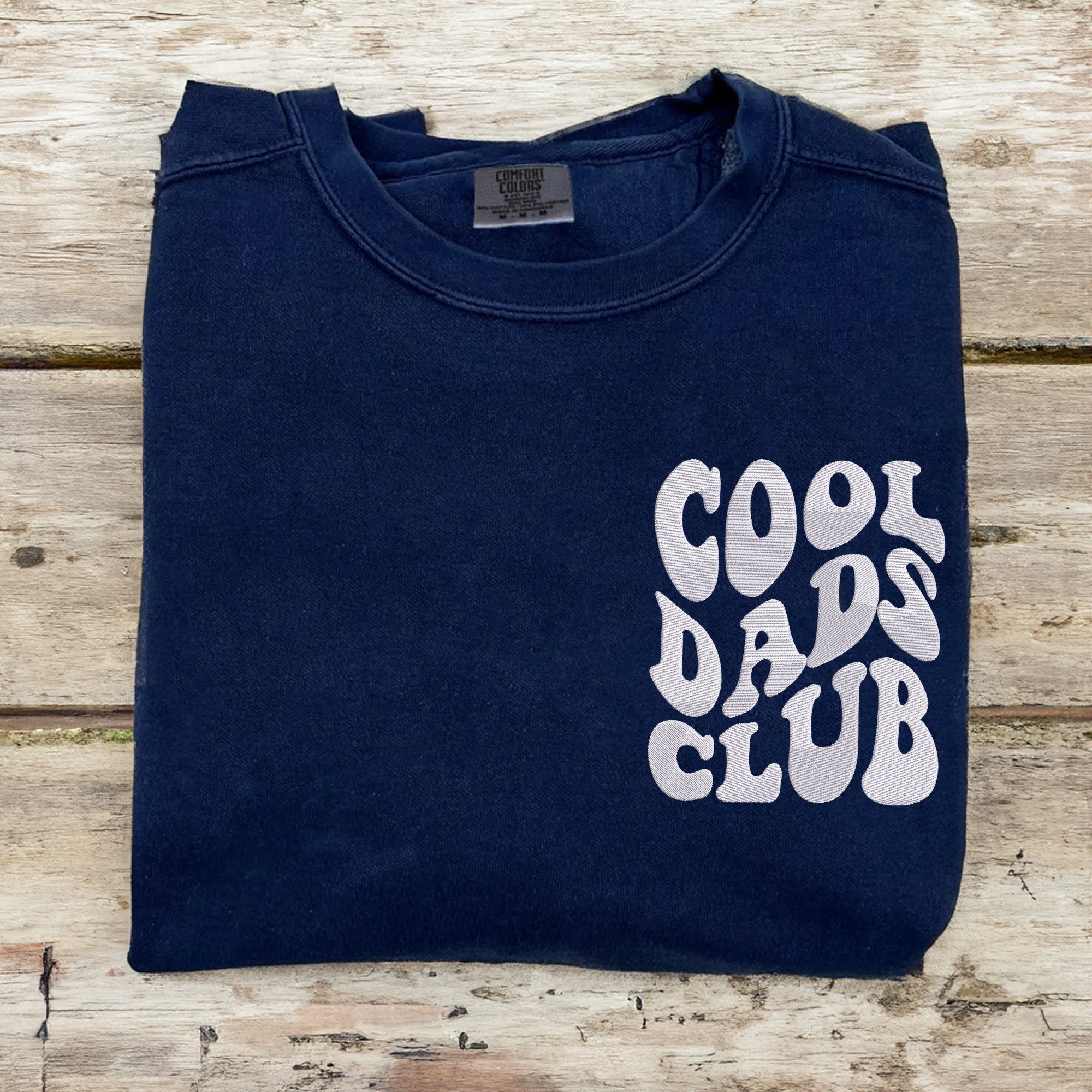 Cool Dads Club Embroidery Sweatshirt with Name on Sleeve, Papa Sweatshirt