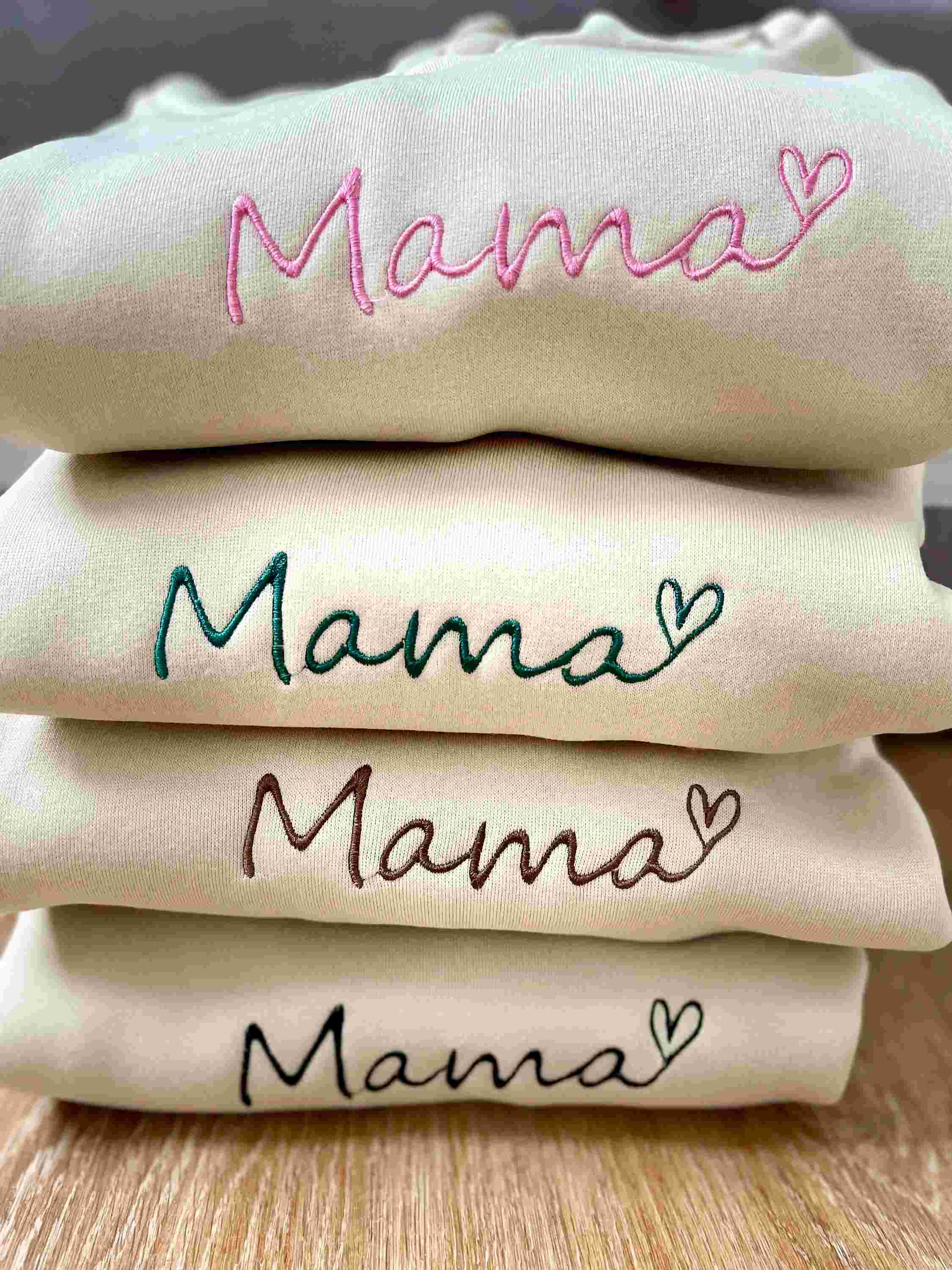 Embroidered Mama Hoodie - Personalized Mother's Day Gift - Custom Motherhood Sweatshirt (Customized free)