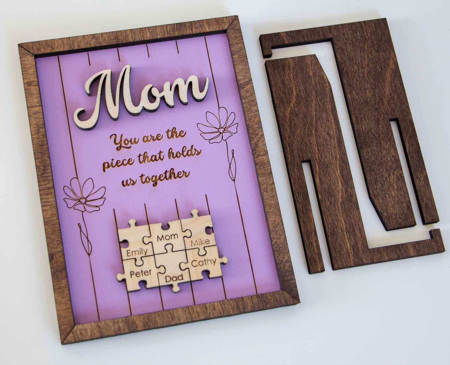 Puzzle Mom Sign, You Are The Piece That Holds Us Together, Mothers Day Gift from Daughter (Customized free)