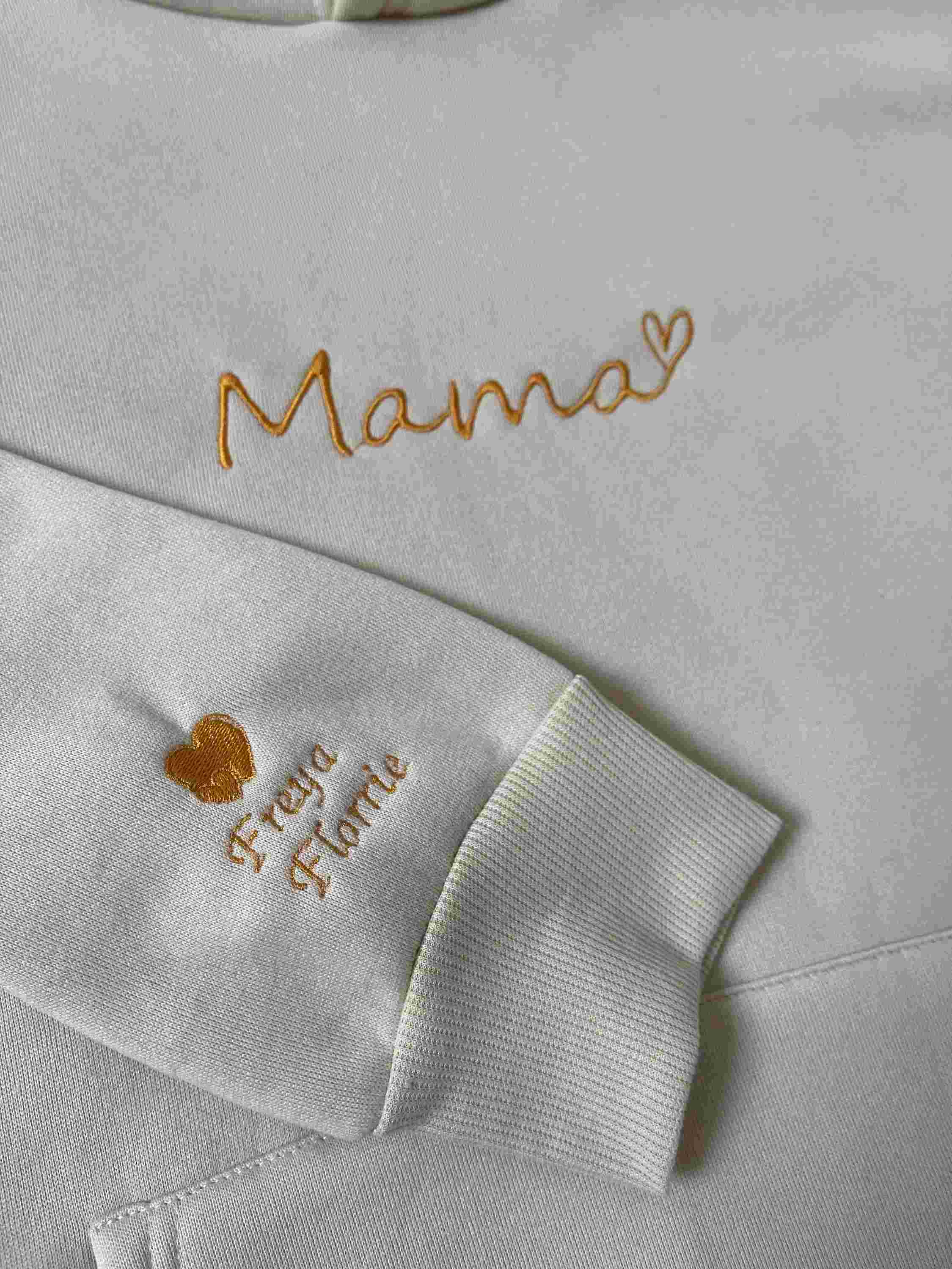 Embroidered Mama Hoodie - Personalized Mother's Day Gift - Custom Motherhood Sweatshirt (Customized free)