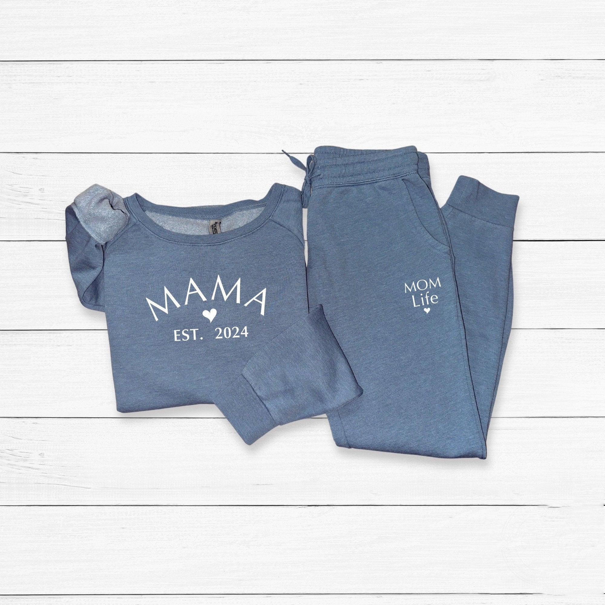 Custom Mom Sweatshirt Set, Mama Sweatpants, Outfit for Mom, Mother's day gift, new mama gift (Customized free)