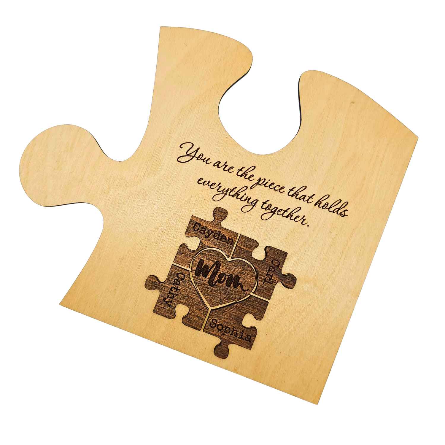 Wooden Mom Puzzle Sign for Mother's Day Gift Custom Puzzle for Mom, Wood Sign Mom Gift