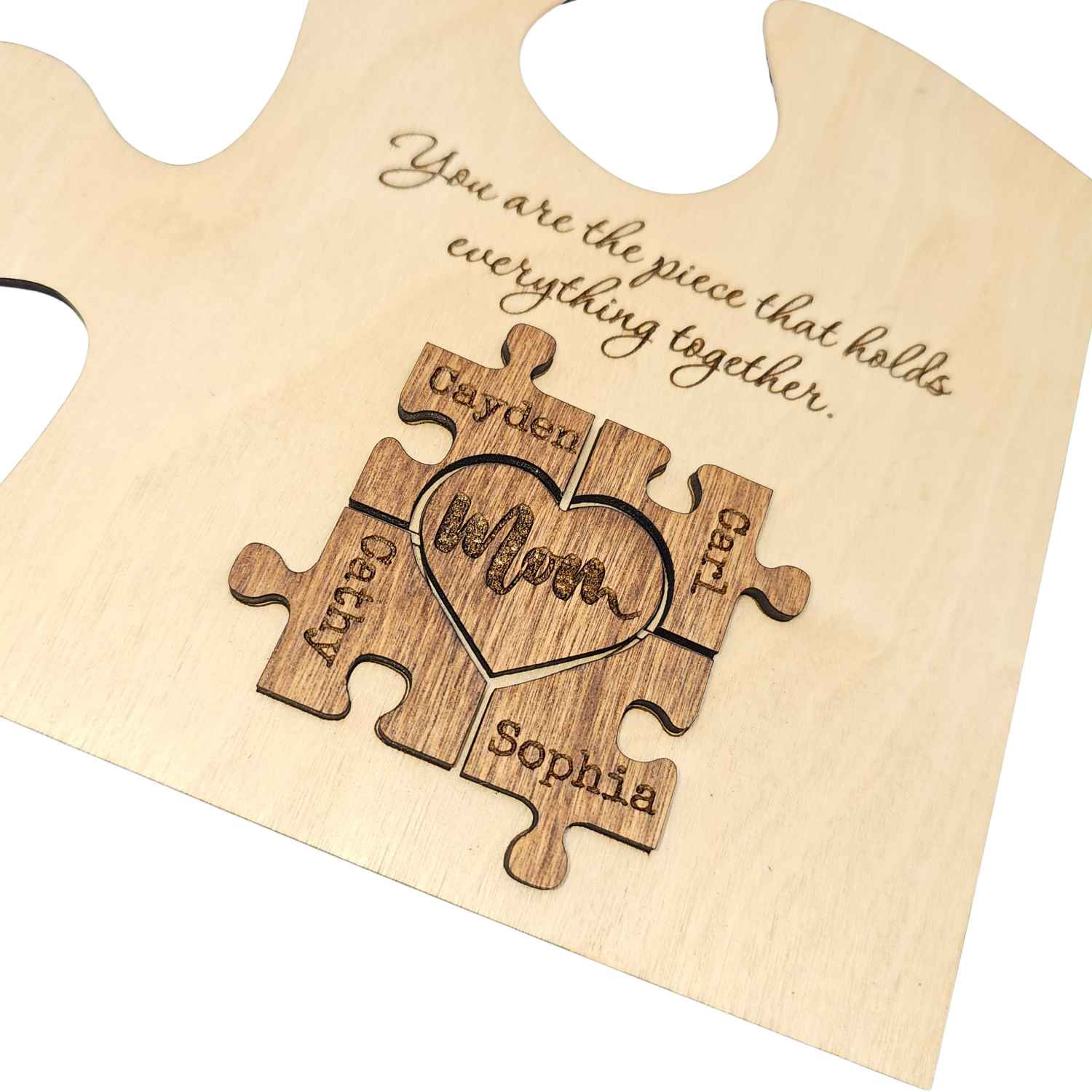 Wooden Mom Puzzle Sign for Mother's Day Gift Custom Puzzle for Mom, Wood Sign Mom Gift