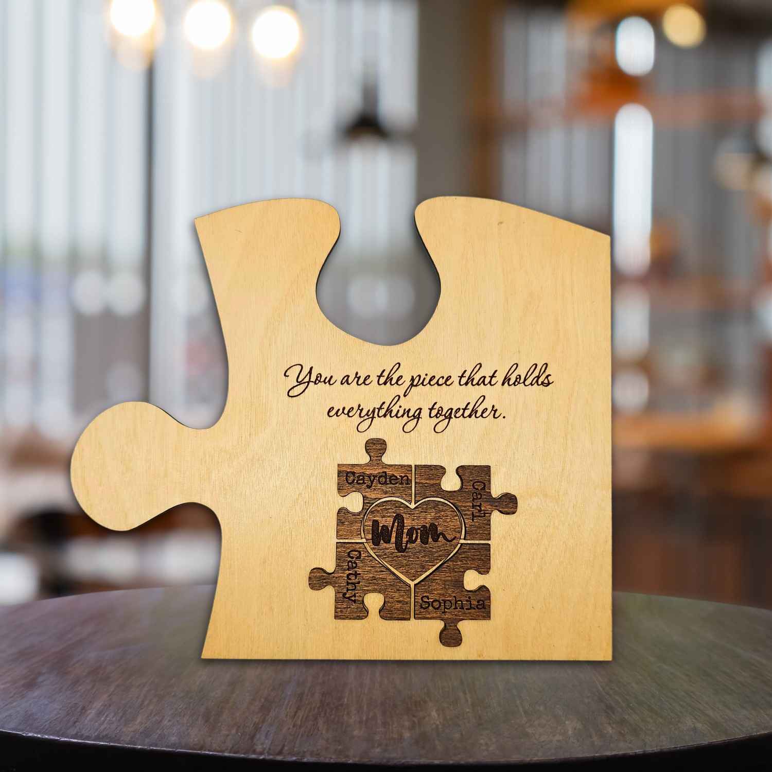 Wooden Mom Puzzle Sign for Mother's Day Gift Custom Puzzle for Mom, Wood Sign Mom Gift