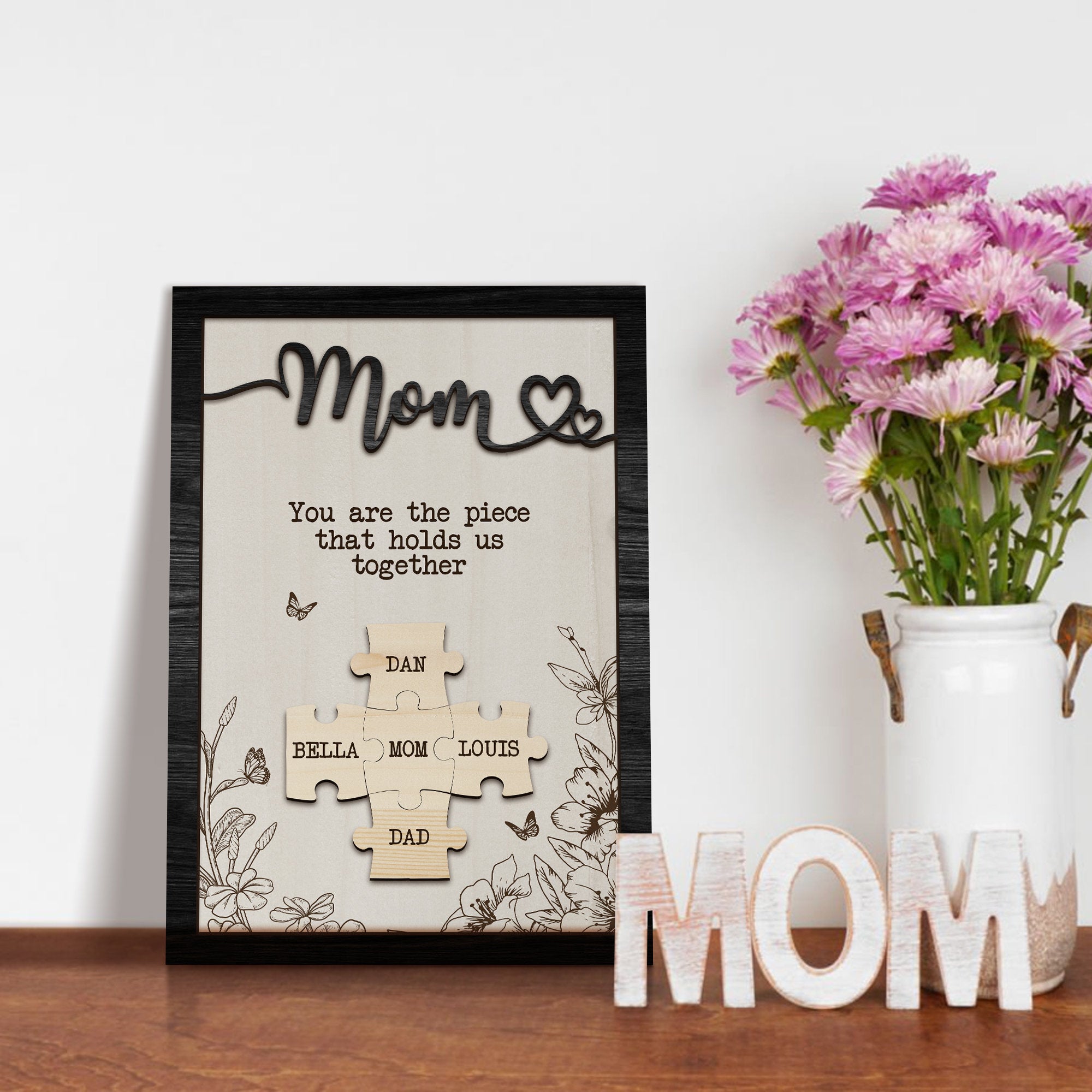 Personalized Mom Puzzle Sign, Mother's Day Gift (Customized free)