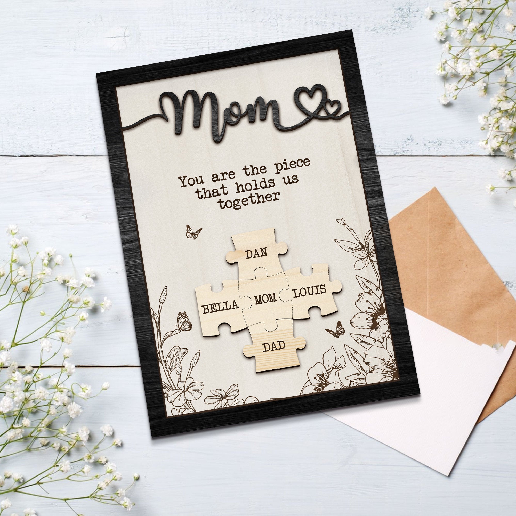 Personalized Mom Puzzle Sign, Mother's Day Gift (Customized free)