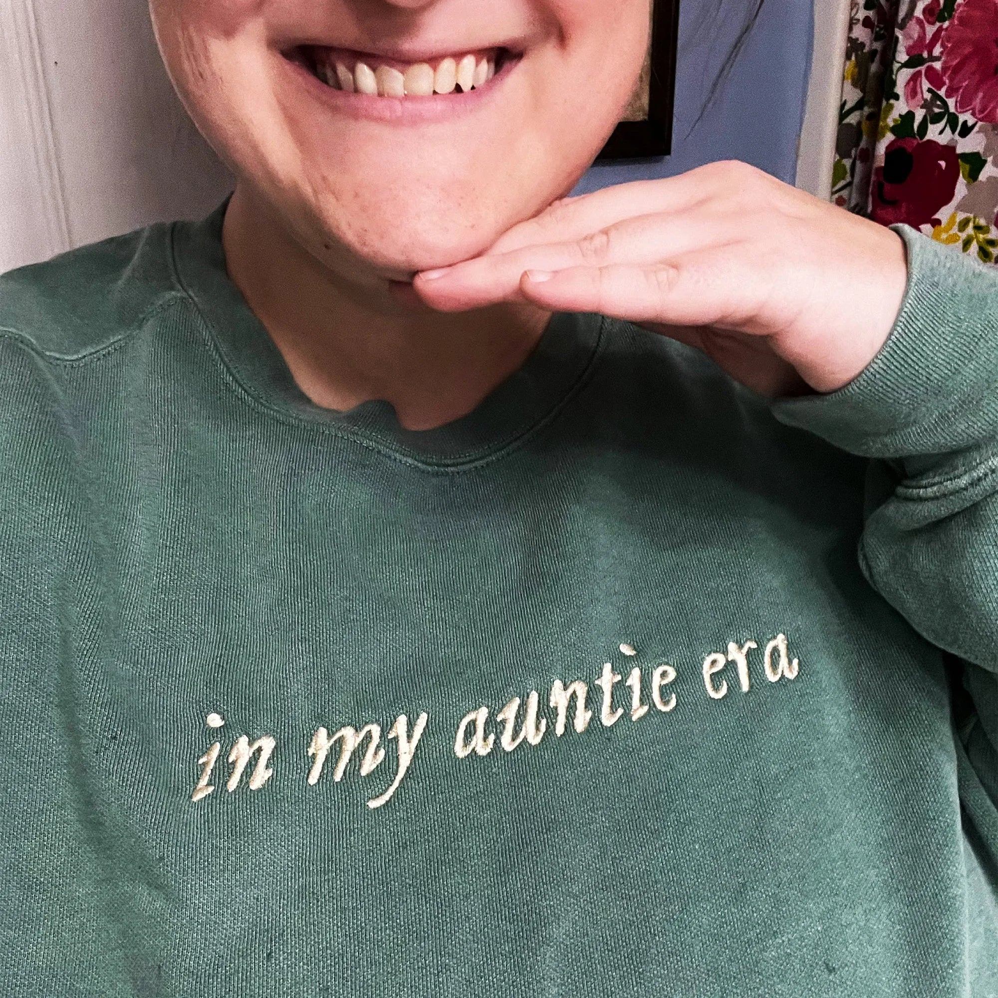 In my Auntie Era Embroidery Sweatshirt Custom Auntie Sweatshirt with Kids Names