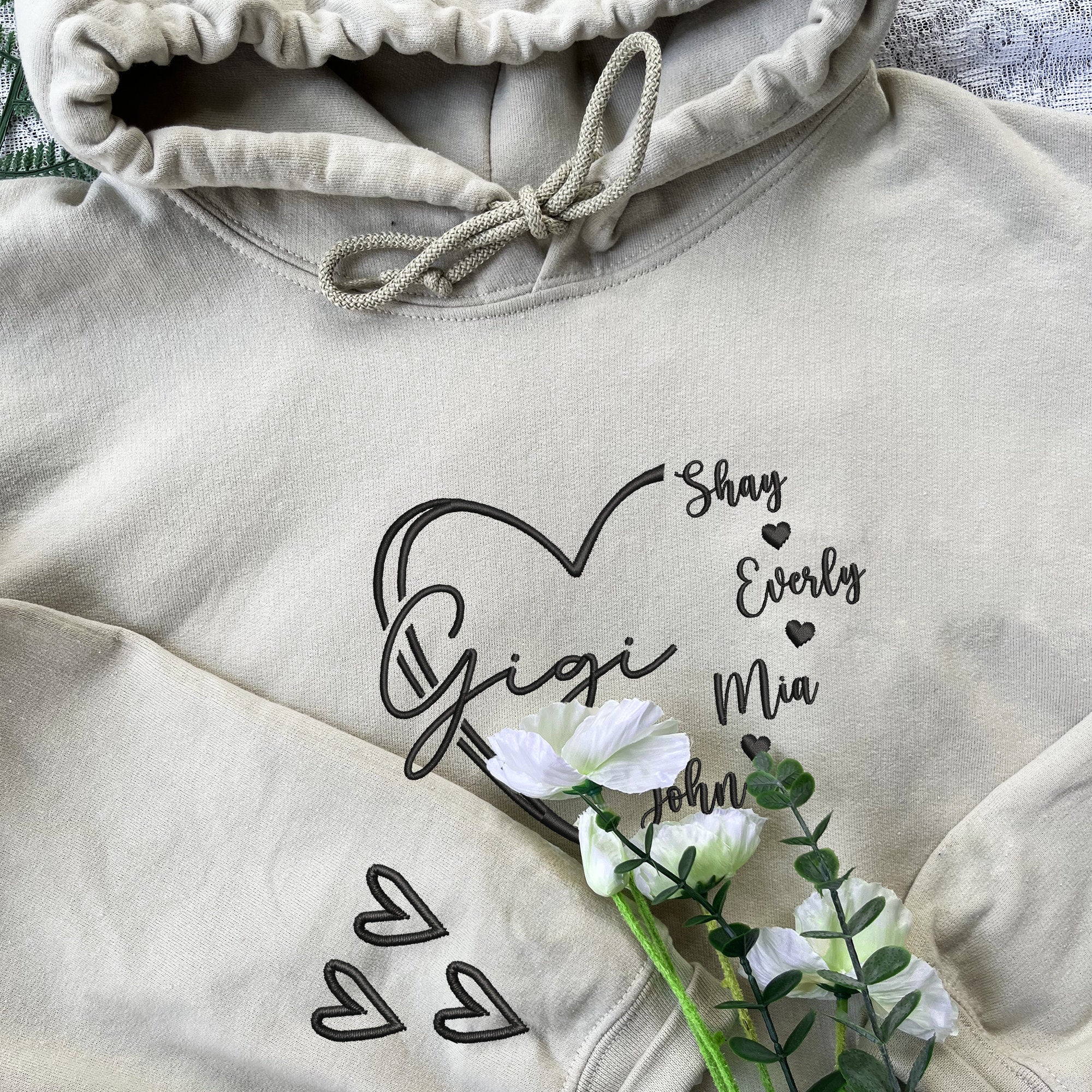 Embroidered Gigi Sweatshirt With Grandkids Names Hoodie, Custom Mother's Day Gift