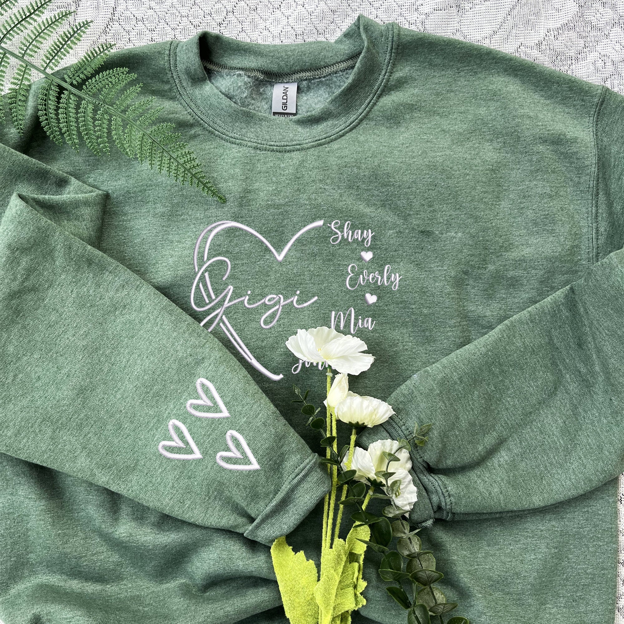 Embroidered Gigi Sweatshirt With Grandkids Names Hoodie, Custom Mother's Day Gift